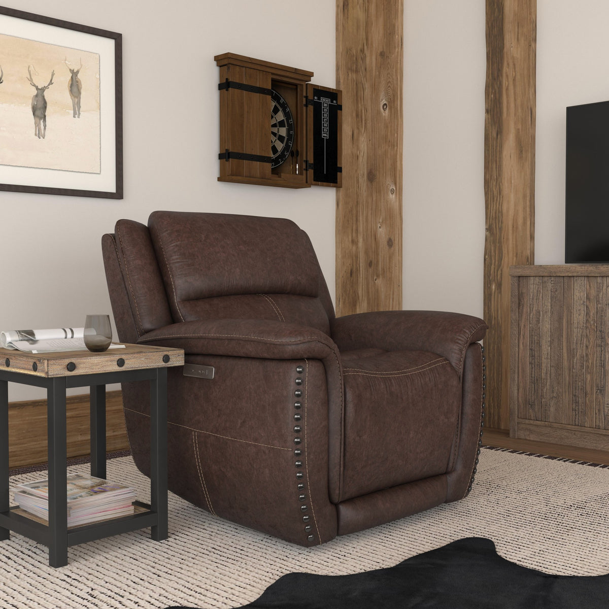 Beau Fabric Power Recliner with Power Headrest