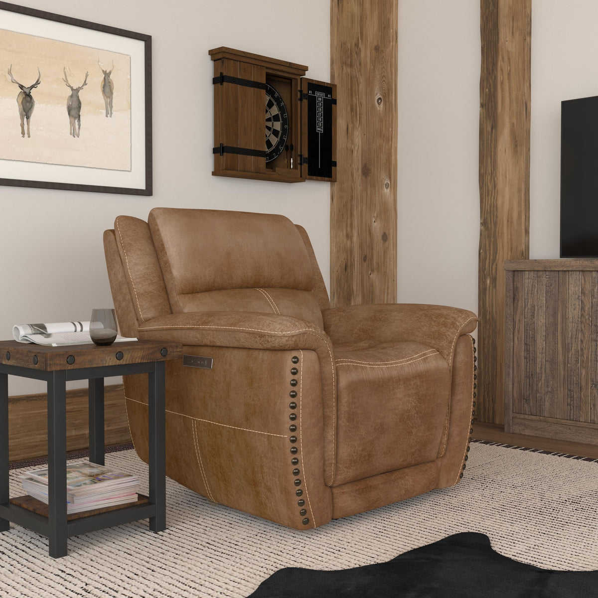 Beau Fabric Power Recliner with Power Headrest