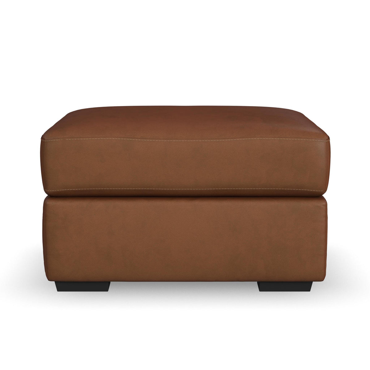 Henry Caramel Leather Ottoman