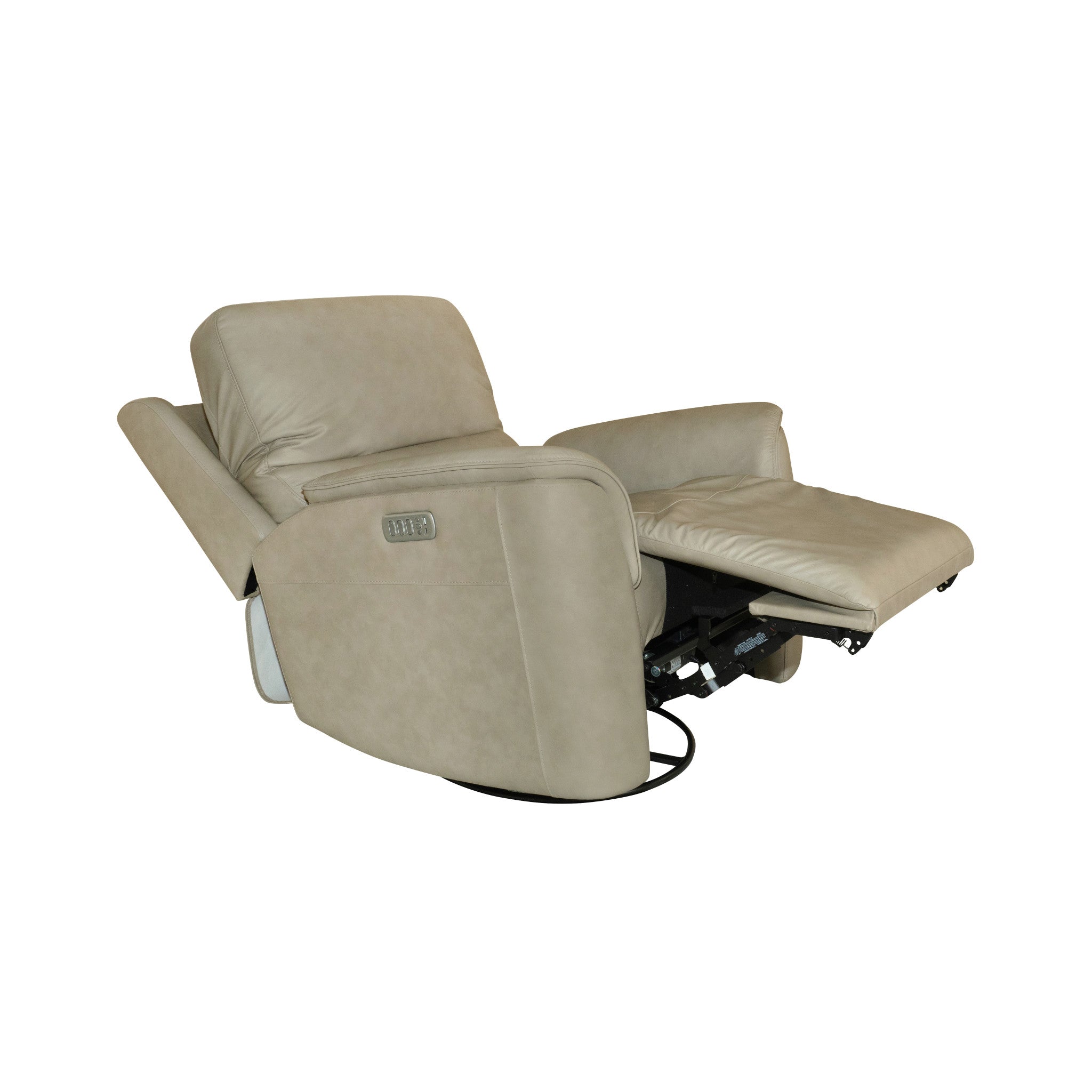 Henry Leather Power Swivel Gliding Recliner with Power Headrest, Lumbar, Heat & Massage