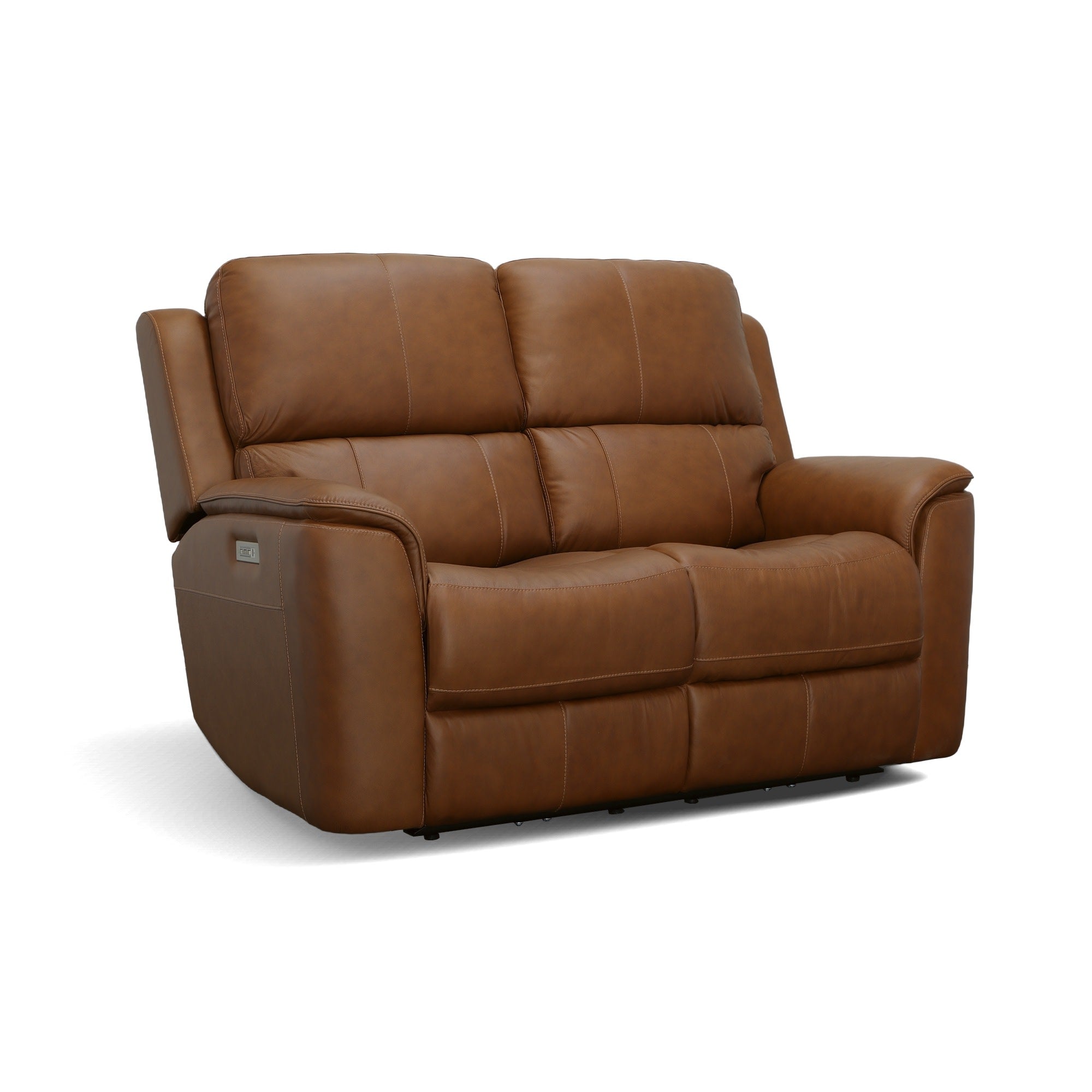 Henry Leather Power Reclining Loveseat with Power Headrests & Lumbar