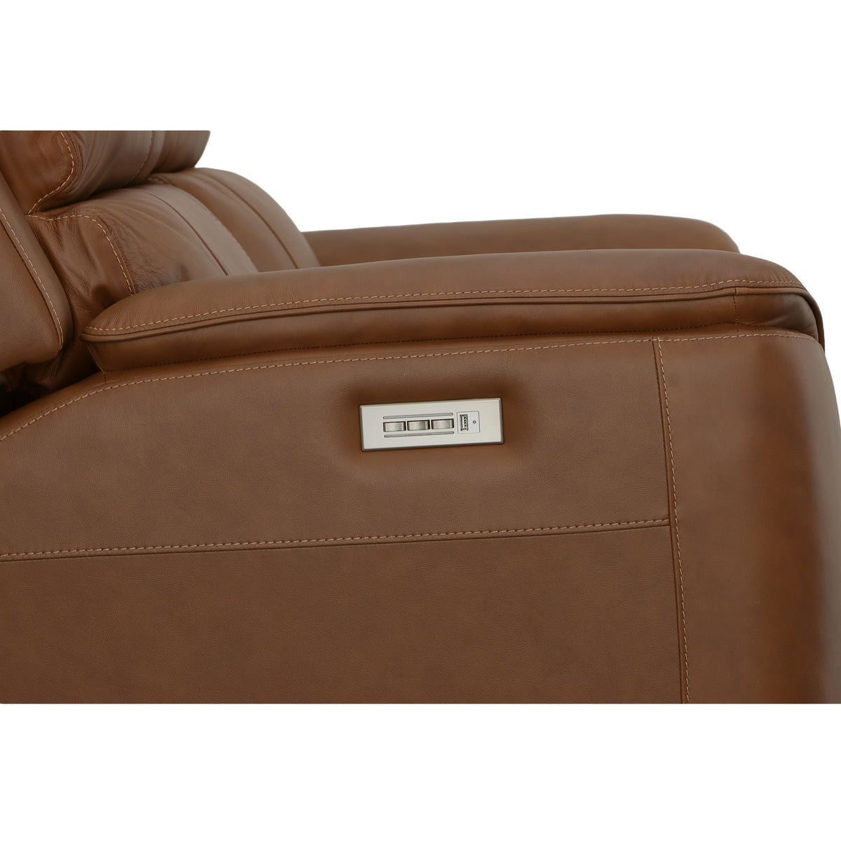 Henry Leather Power Reclining Loveseat with Power Headrests & Lumbar
