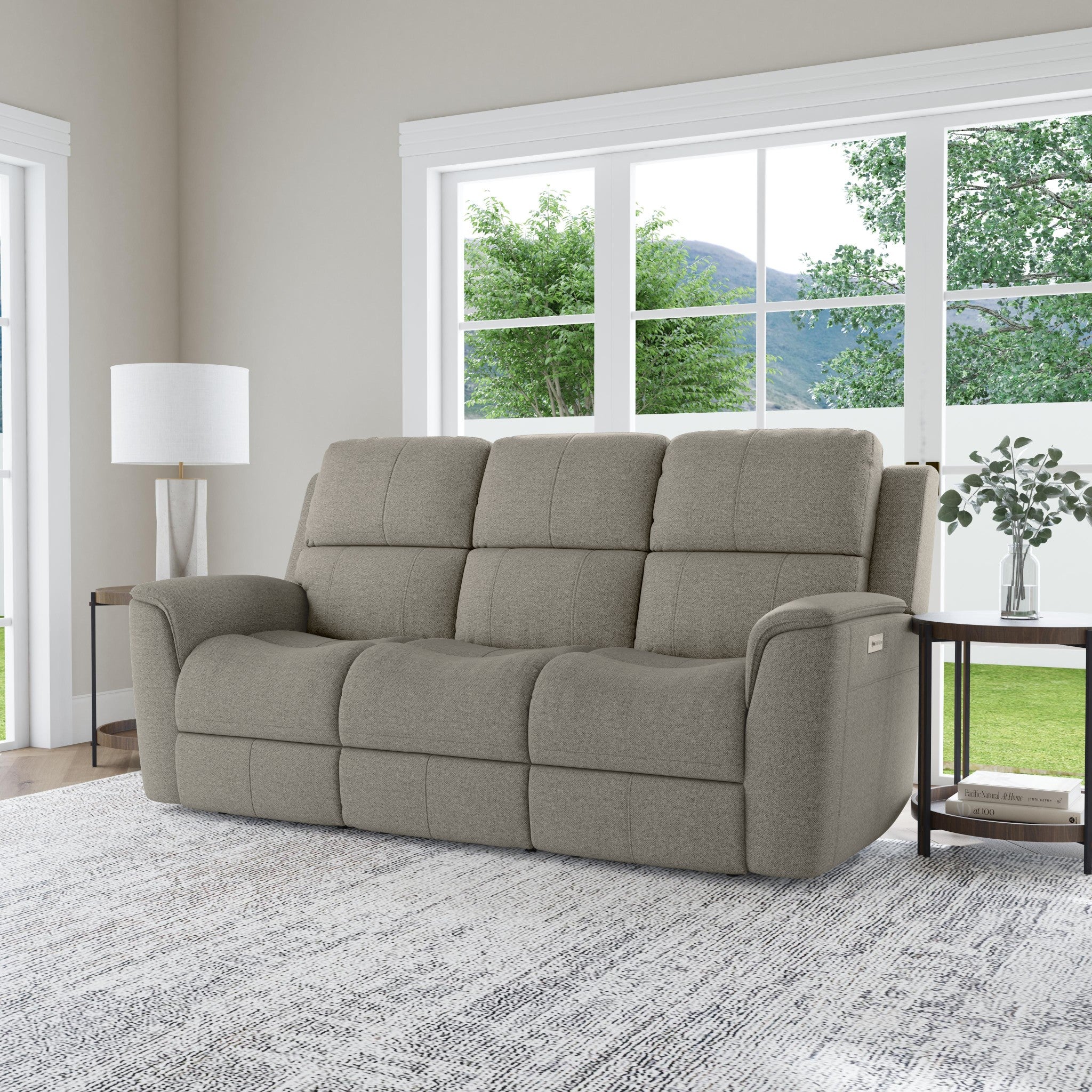 Henry Fabric Power Reclining Sofa with Power Headrests & Lumbar