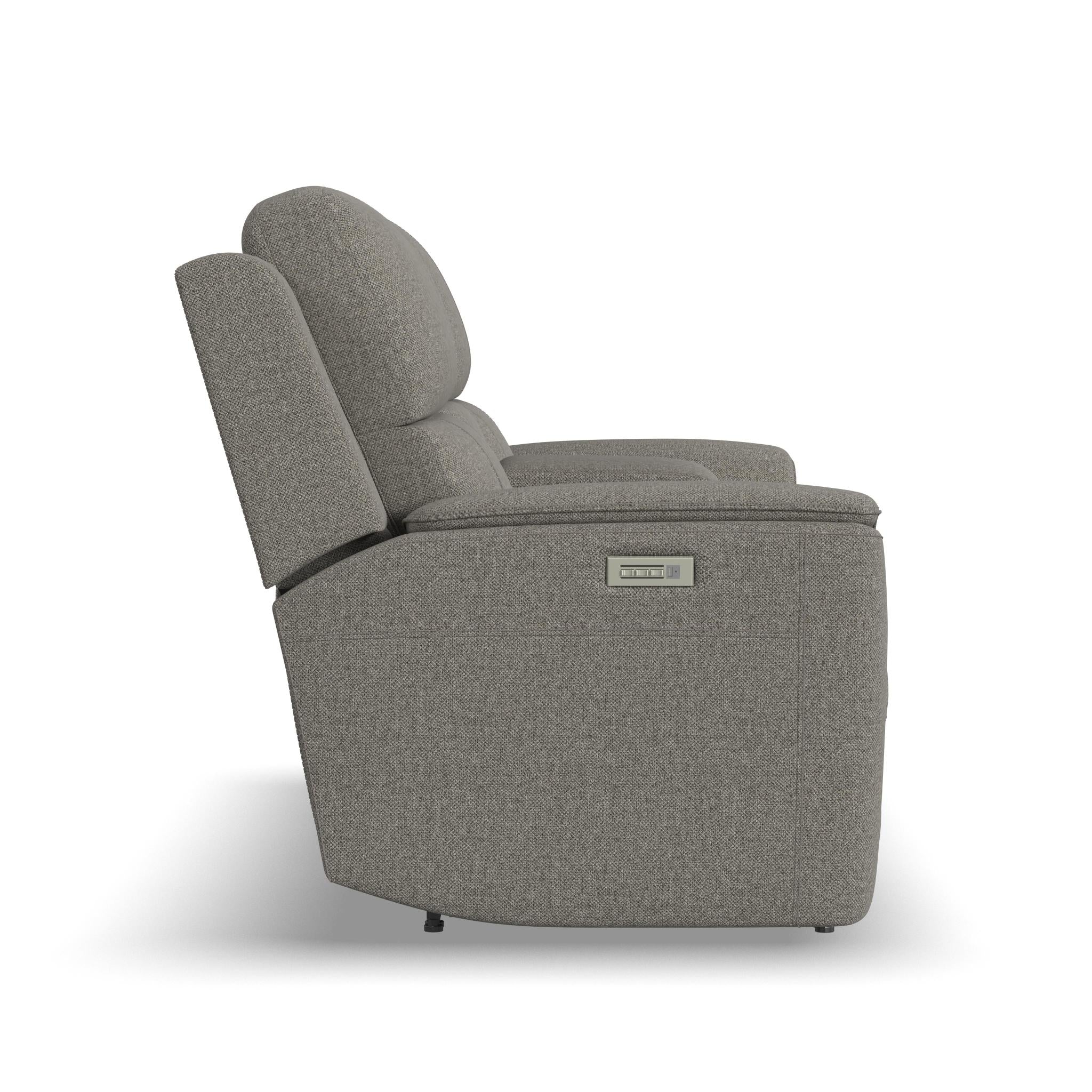 Henry Fabric Power Reclining Loveseat with Console & Power Headrests & Lumbar