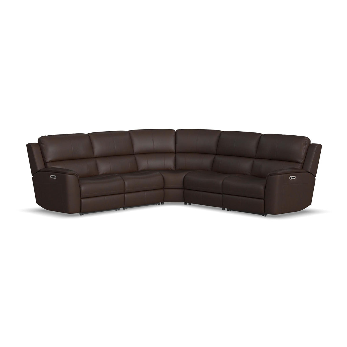 Henry Leather Power Reclining Sectional with Power Headrest & Lumbar