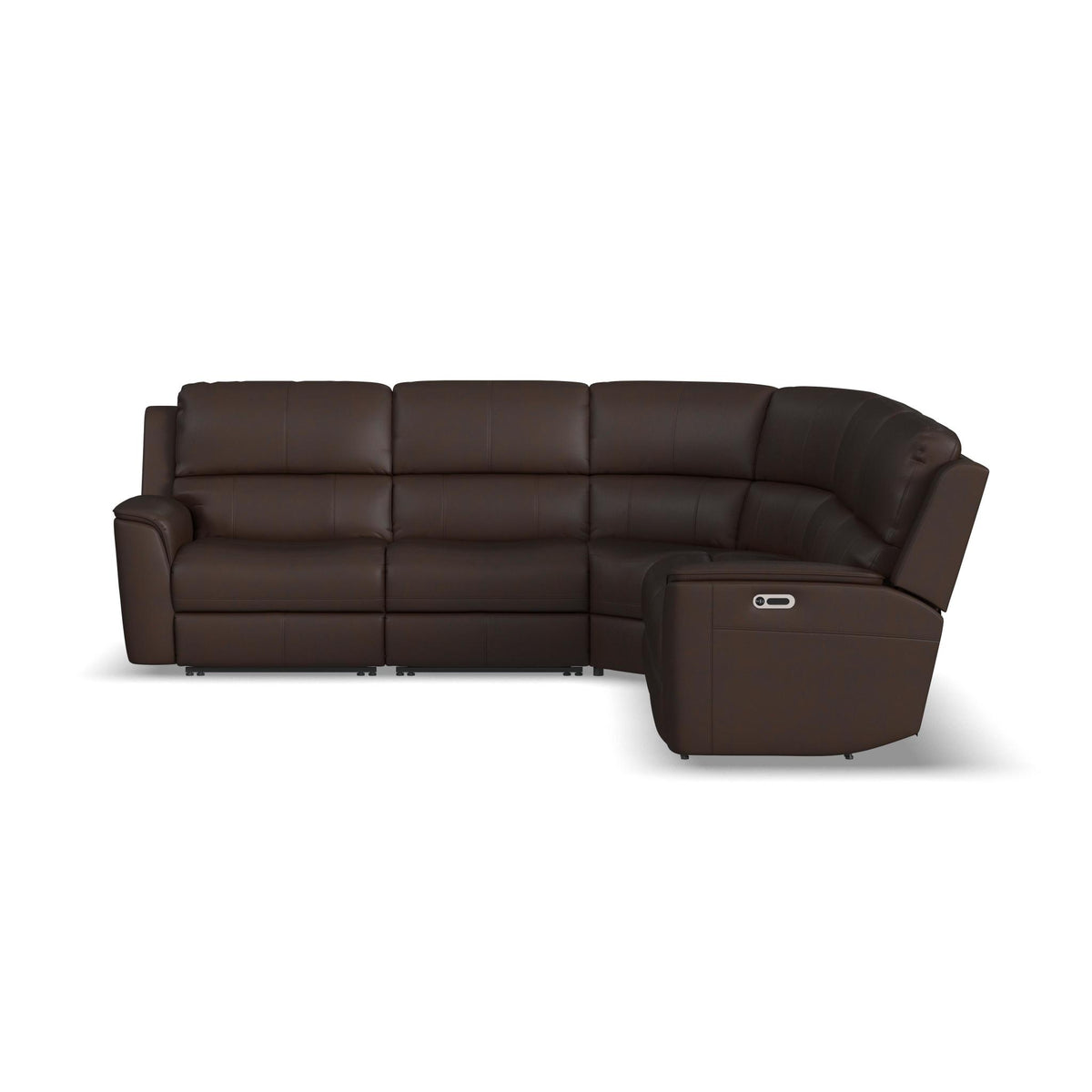 Henry Leather Power Reclining Sectional with Power Headrest & Lumbar
