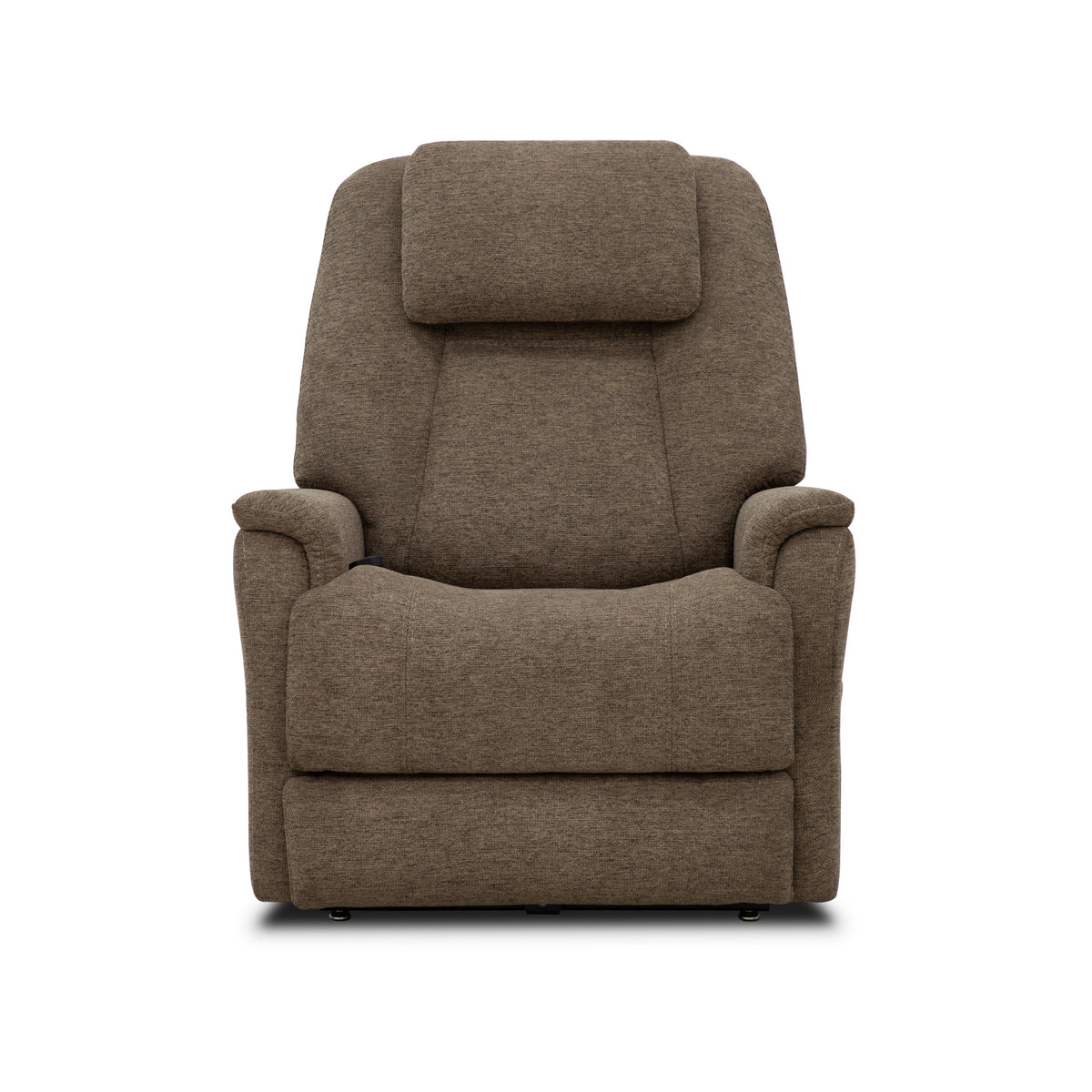 Zecliner Model 3+ Petite Toast Fabric Power Rocking Recliner with Power Headrest, Lumbar, Heat & Massage