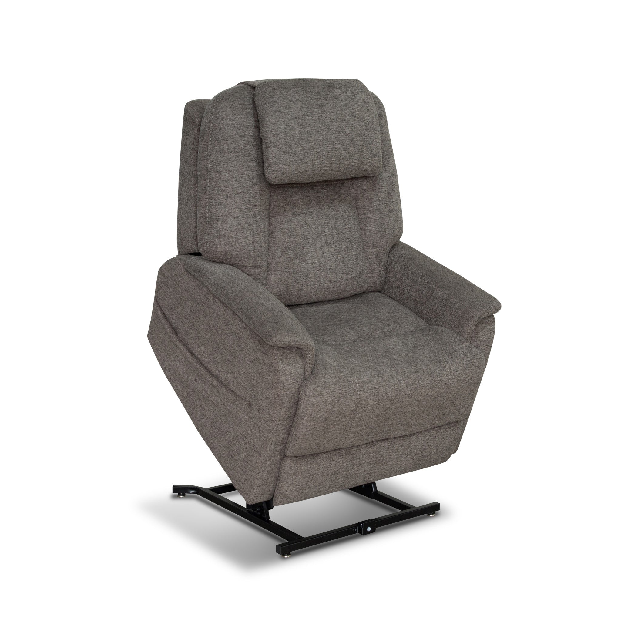 Zecliner Model 3+ Petite Umber Fabric Power Lift Recliner with Power Headrest, Lumbar, Heat & Massage