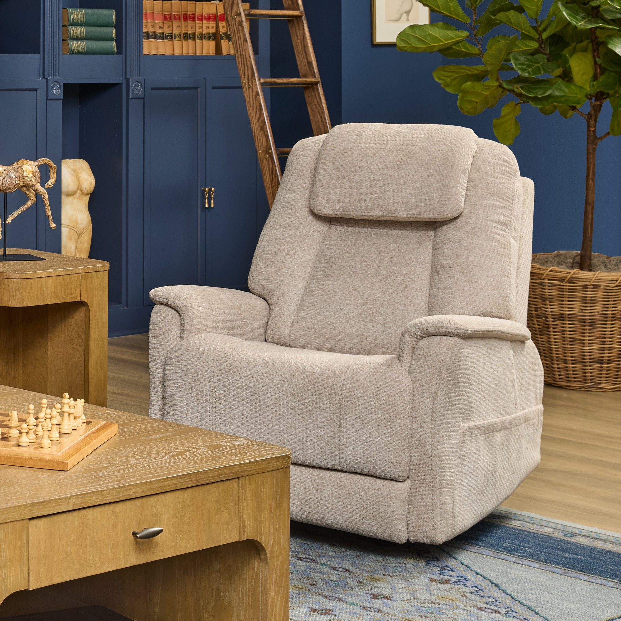 Zecliner Model 3+ Petite Fabric Power Lift Recliner with Power Headrest, Lumbar, Heat & Massage