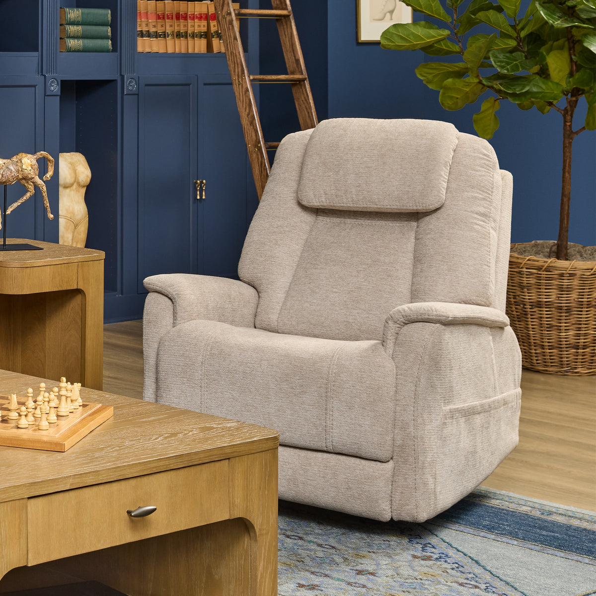 Zecliner Model 3+ Petite Fabric Power Lift Recliner with Power Headrest, Lumbar, Heat & Massage