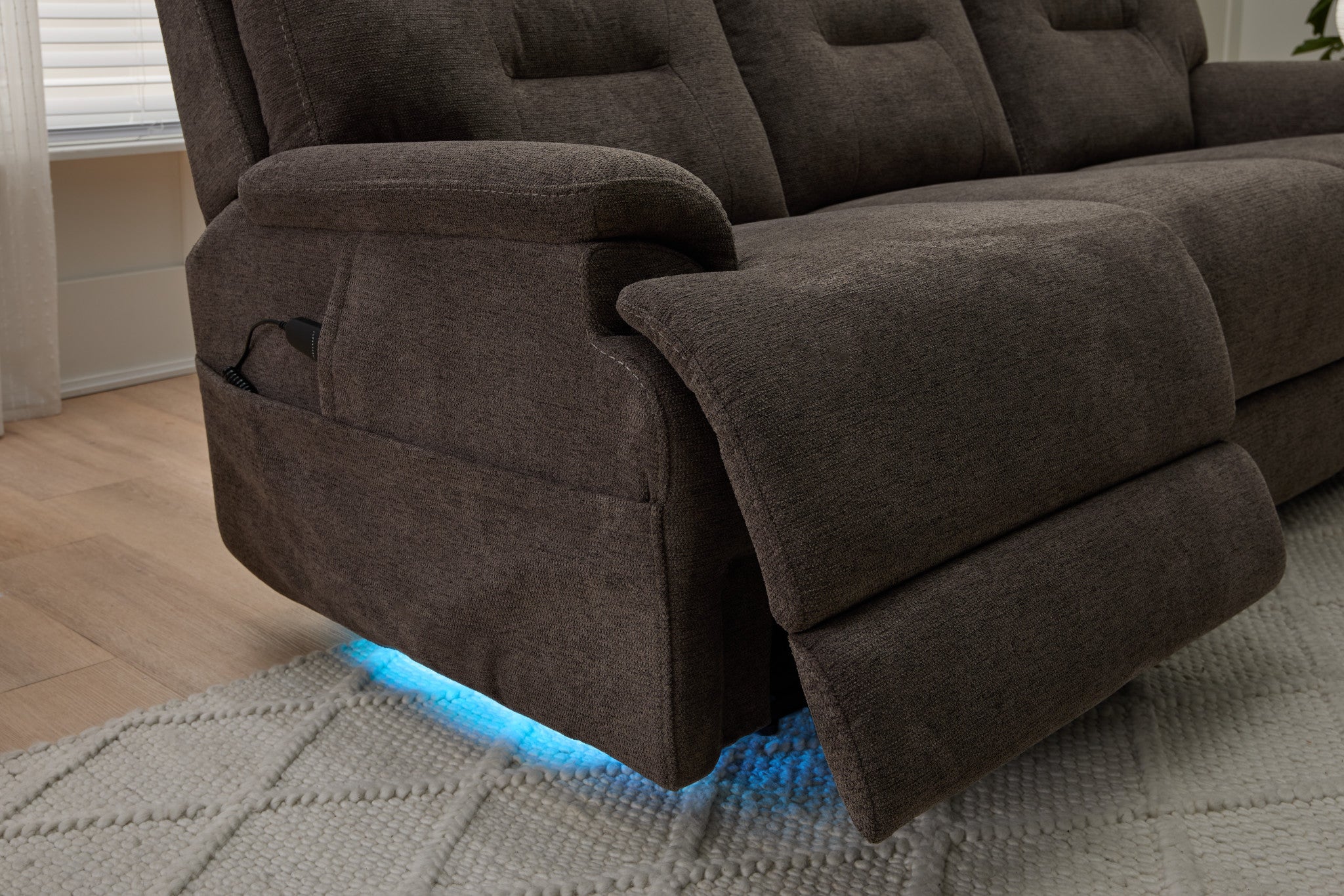 Zecliner Zofa Fabric Power Sleep Sofa with Power Headrests & Lumbar