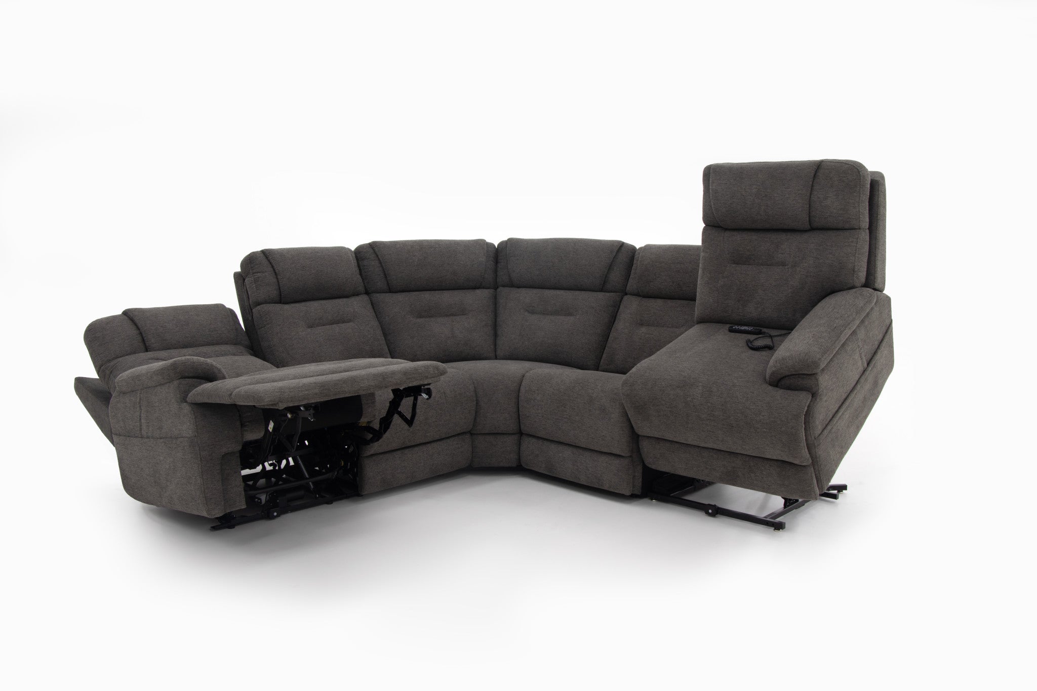 Umber Fabric Power Reclining Sectional