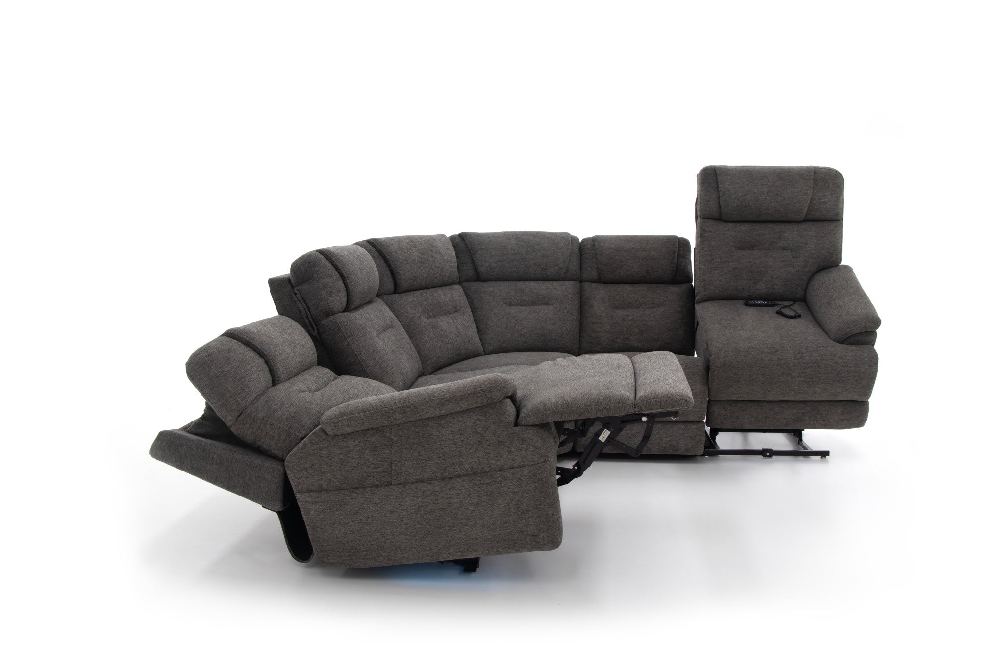 Zecliner Modular Power Sleep Modular Sectional with Power Headrest, Lumbar, Heat, & Massage