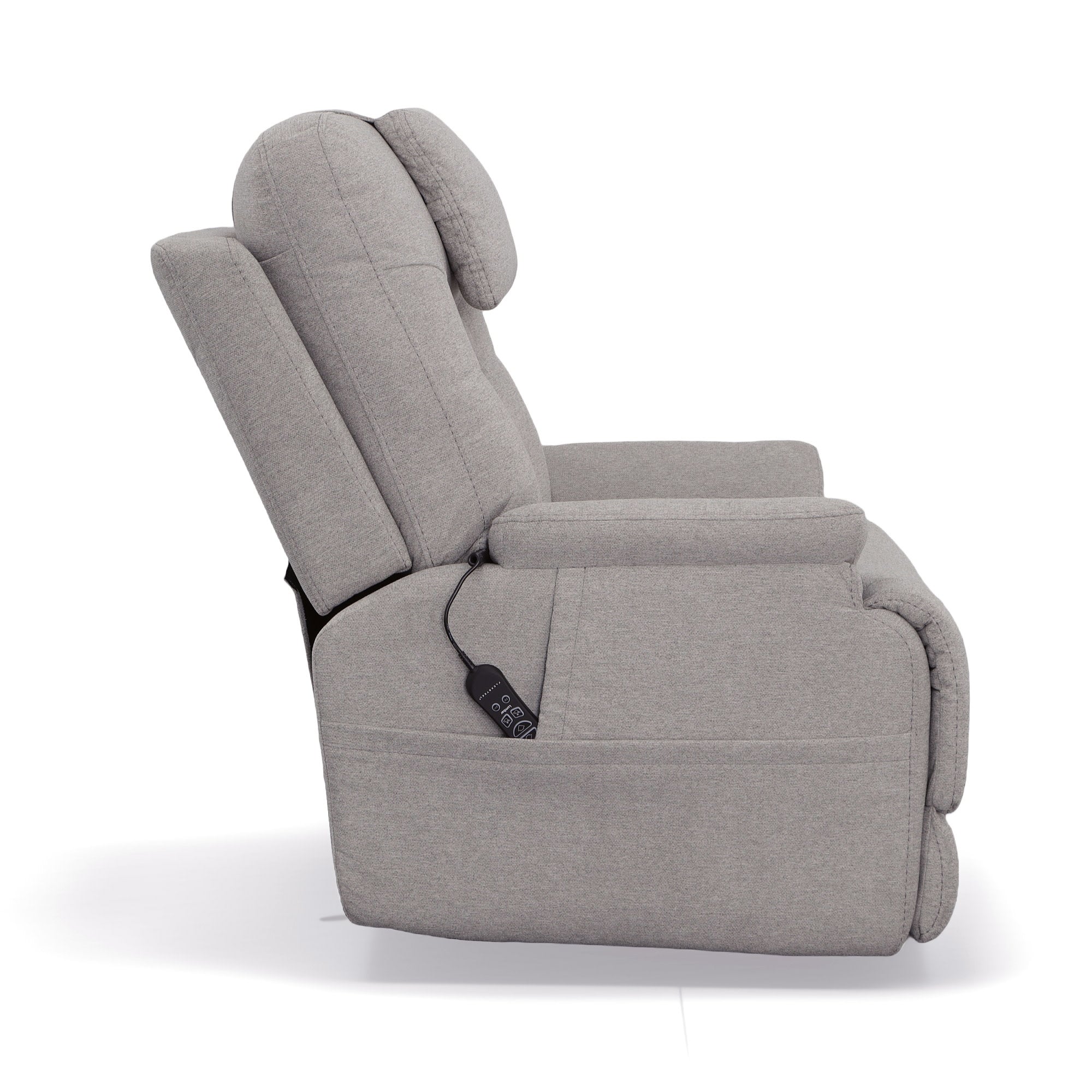 Zecliner Model 2 Dove Fabric Power Sleep Recliner with Power Headrest & Lumbar