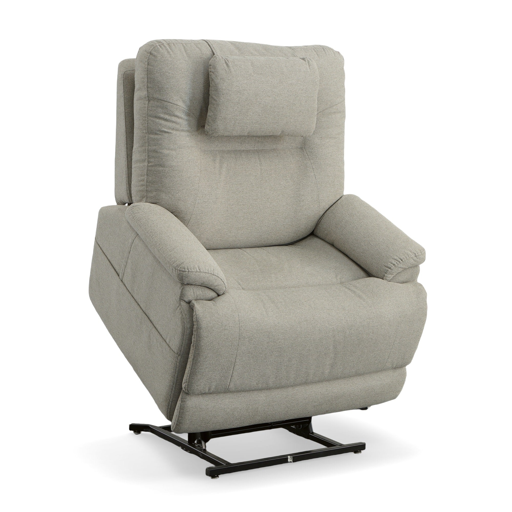 Zecliner Model 2+ Dove Fabric Power Lift Sleep Recliner with Power Headrest, Lumbar, Heat & Massage