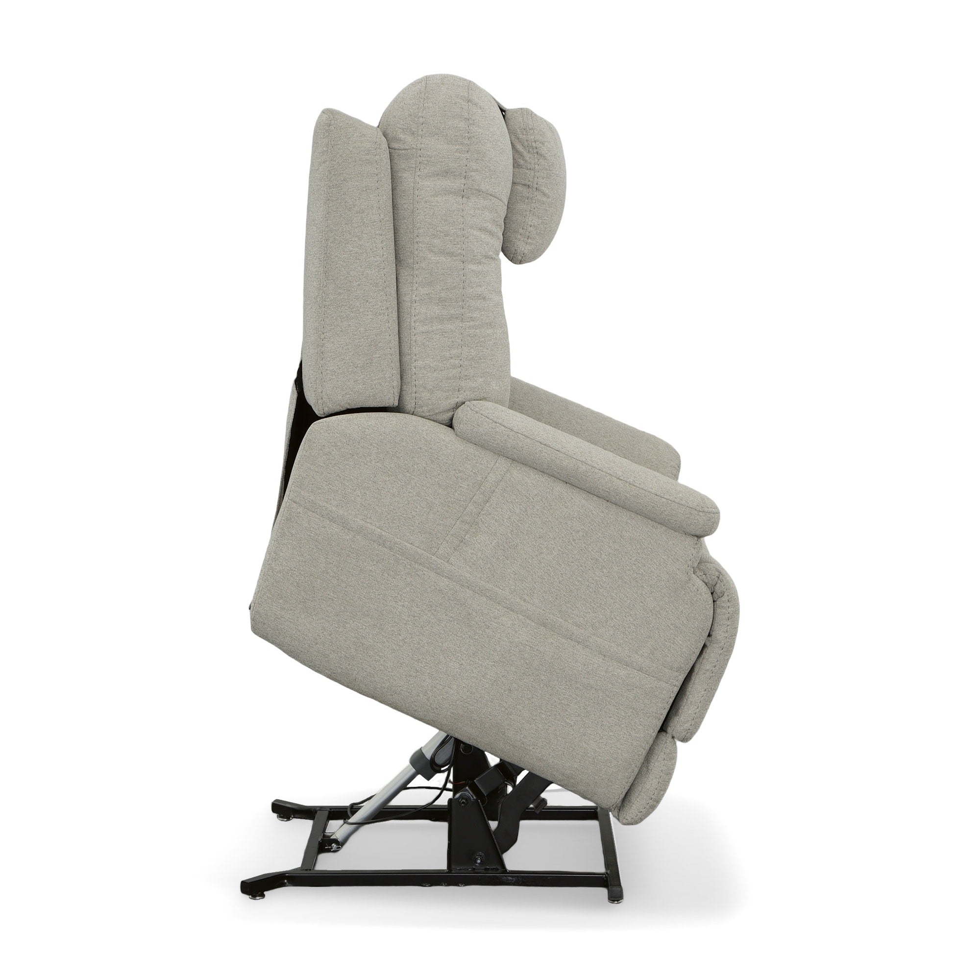 Zecliner Model 2+ Dove Fabric Power Lift Sleep Recliner with Power Headrest, Lumbar, Heat & Massage