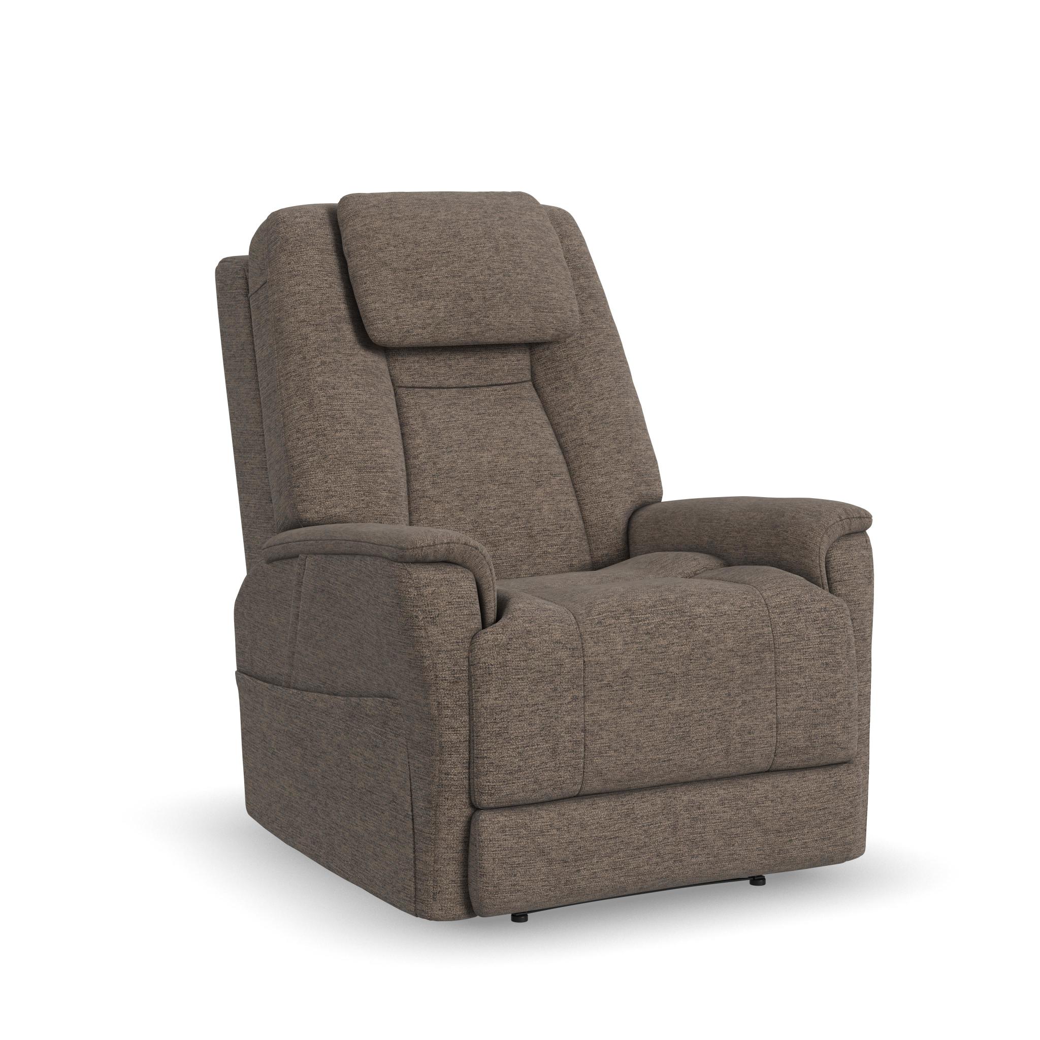 Zecliner Model 3+ Toast Fabric Power Lift Recliner with Power Headrest, Lumbar, Heat & Massage