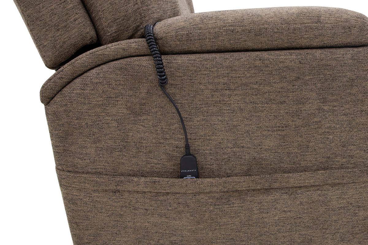 Zecliner Model 4+ Fabric Power Lift Recliner with Power Headrest & Lumbar, Heat & Massage