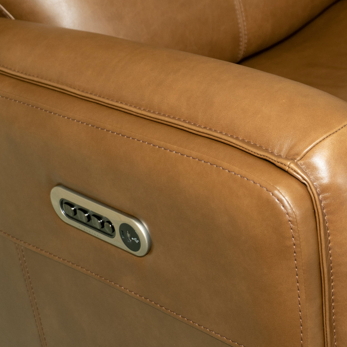 Alister Leather Power Gliding Recliner with Power Headrest and Lumbar