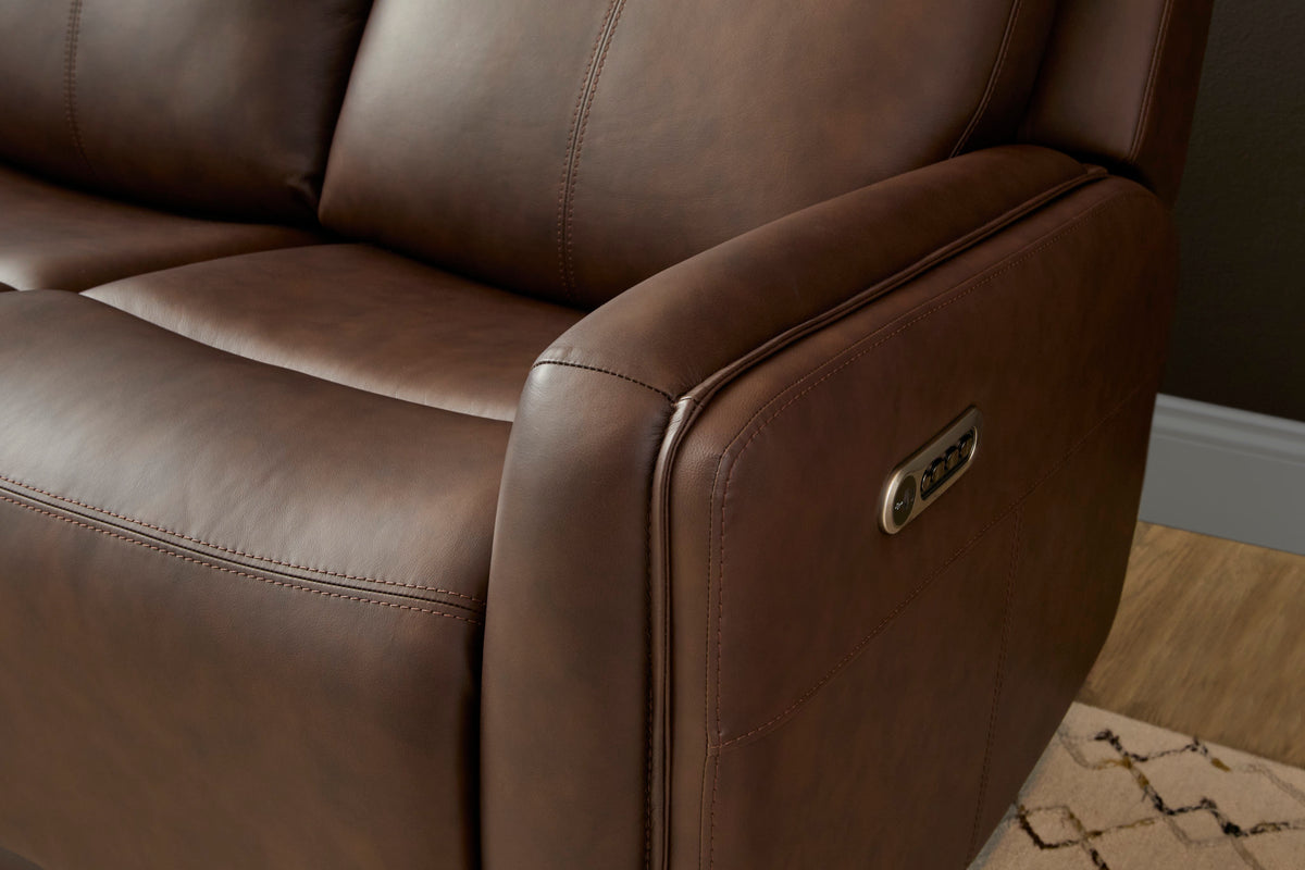 Alister Leather Power Gliding Sofa with Power Headrests & Lumbar