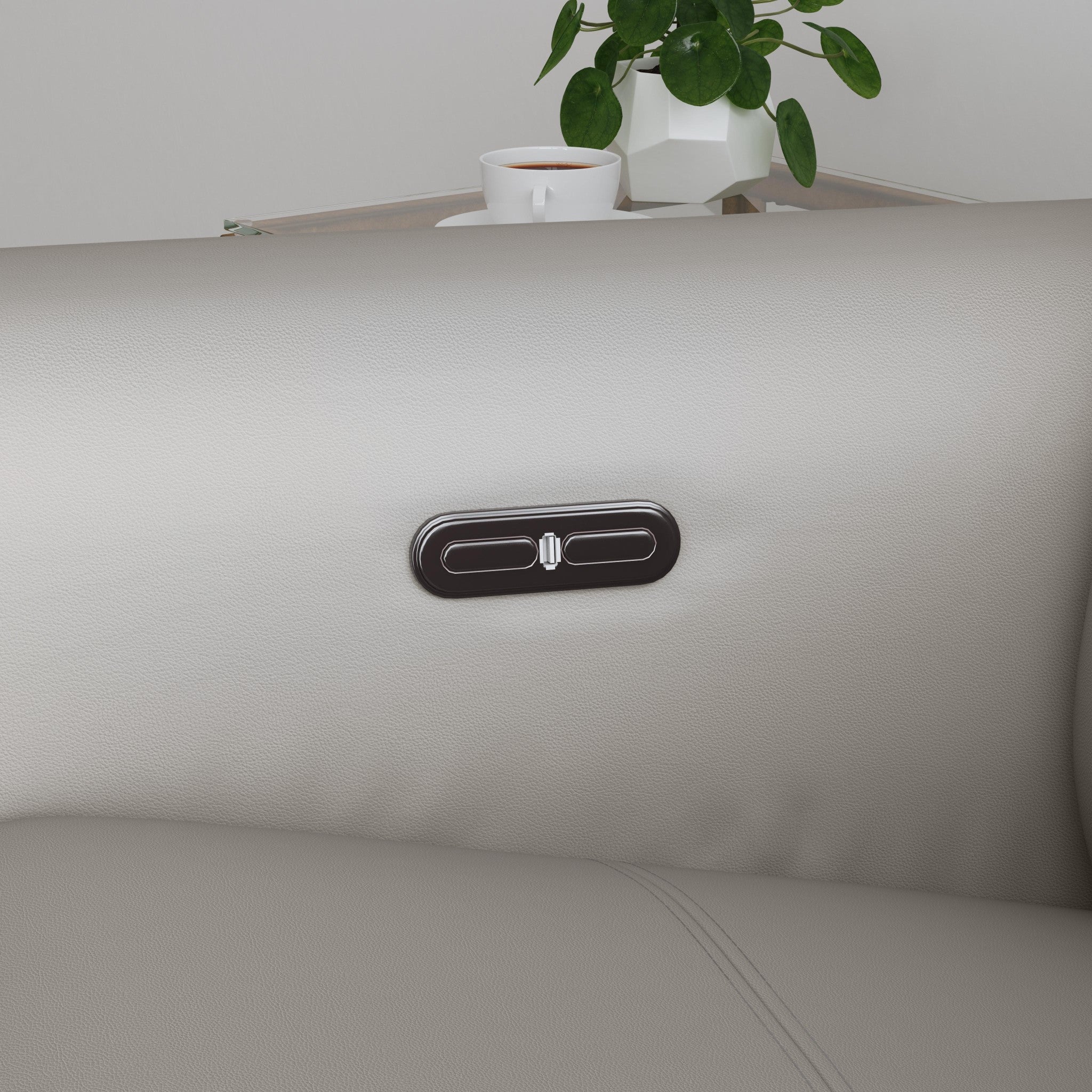 Aurora Ash Leather Power Reclining Sectional with Power Headrests