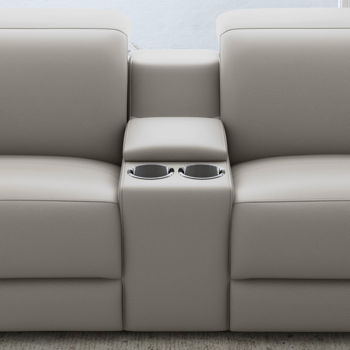 Aurora Leather Power Reclining Sectional with Power Headrests