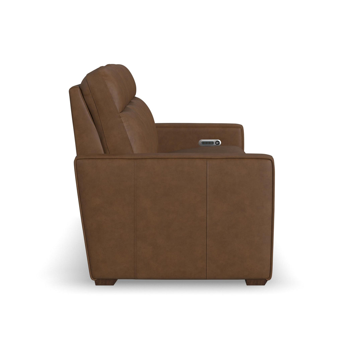 Dutch Leather Power Reclining Sofa with Console, Power Headrest, & Lumbar
