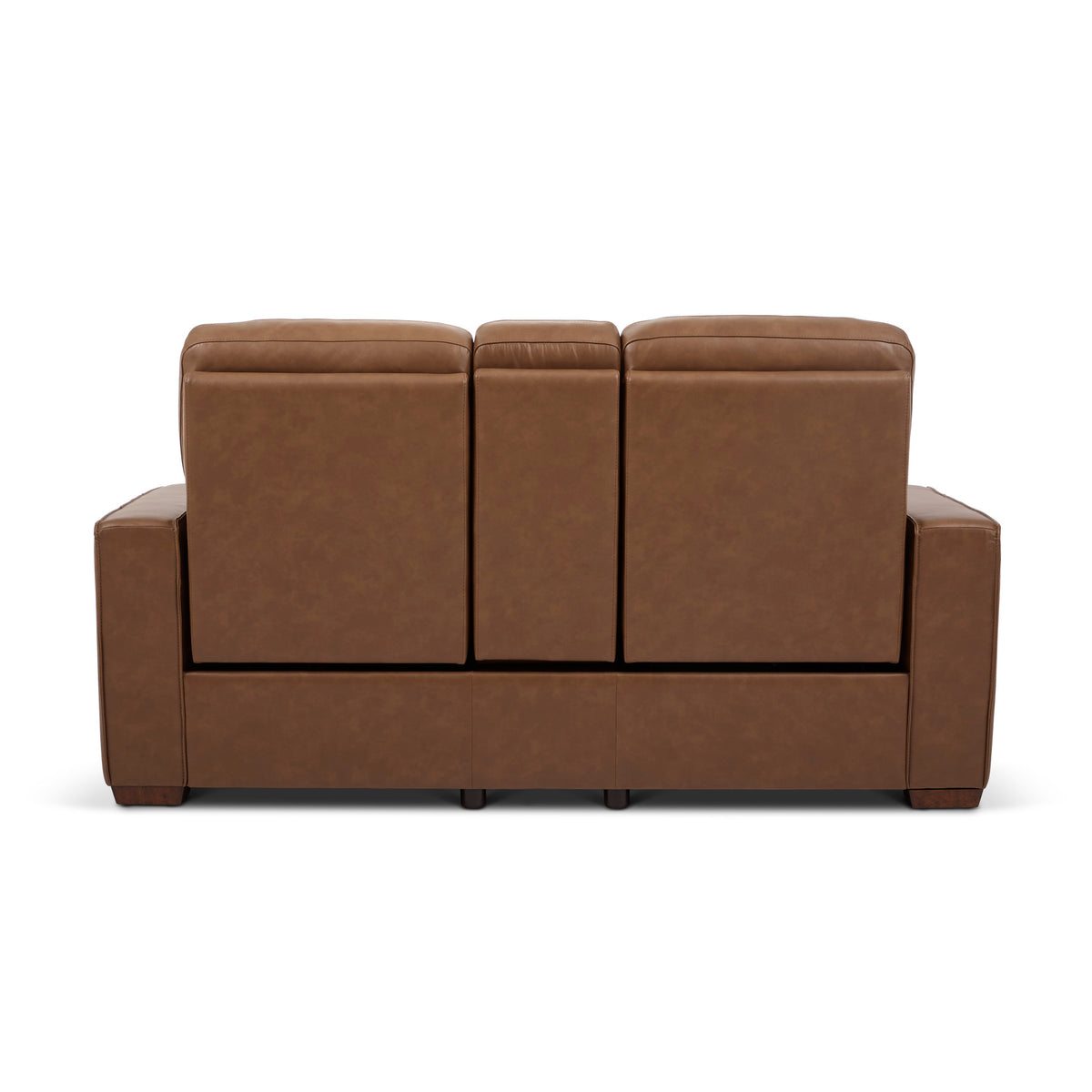 Dutch Leather Power Reclining Loveseat with Console, Power Headrest & Lumbar