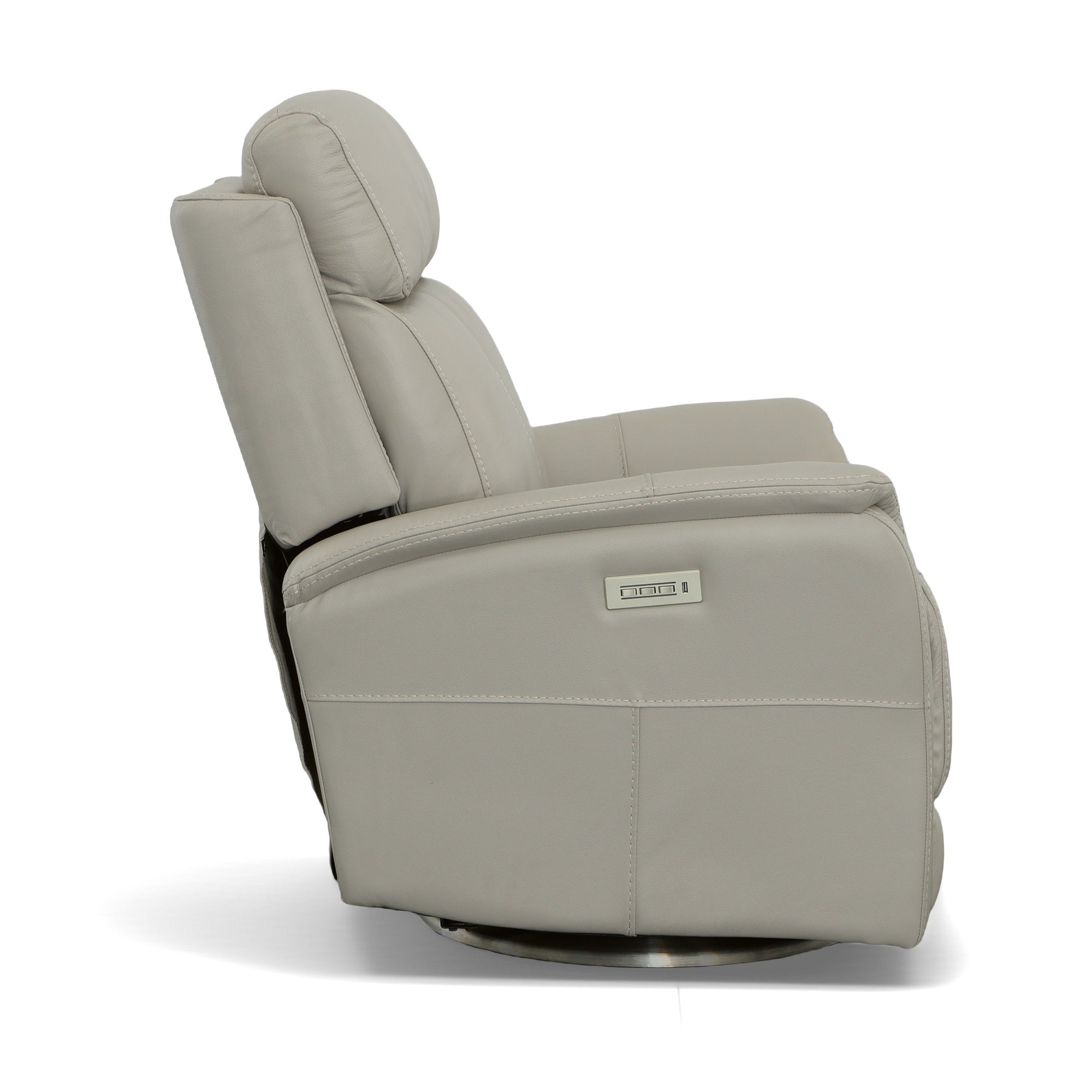 View Leather Power Swivel Recliner with Power Headrest