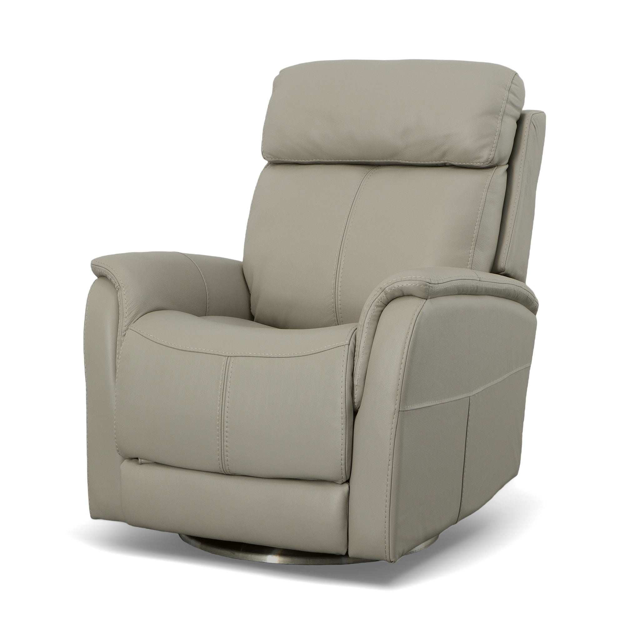 View Leather Power Swivel Recliner with Power Headrest