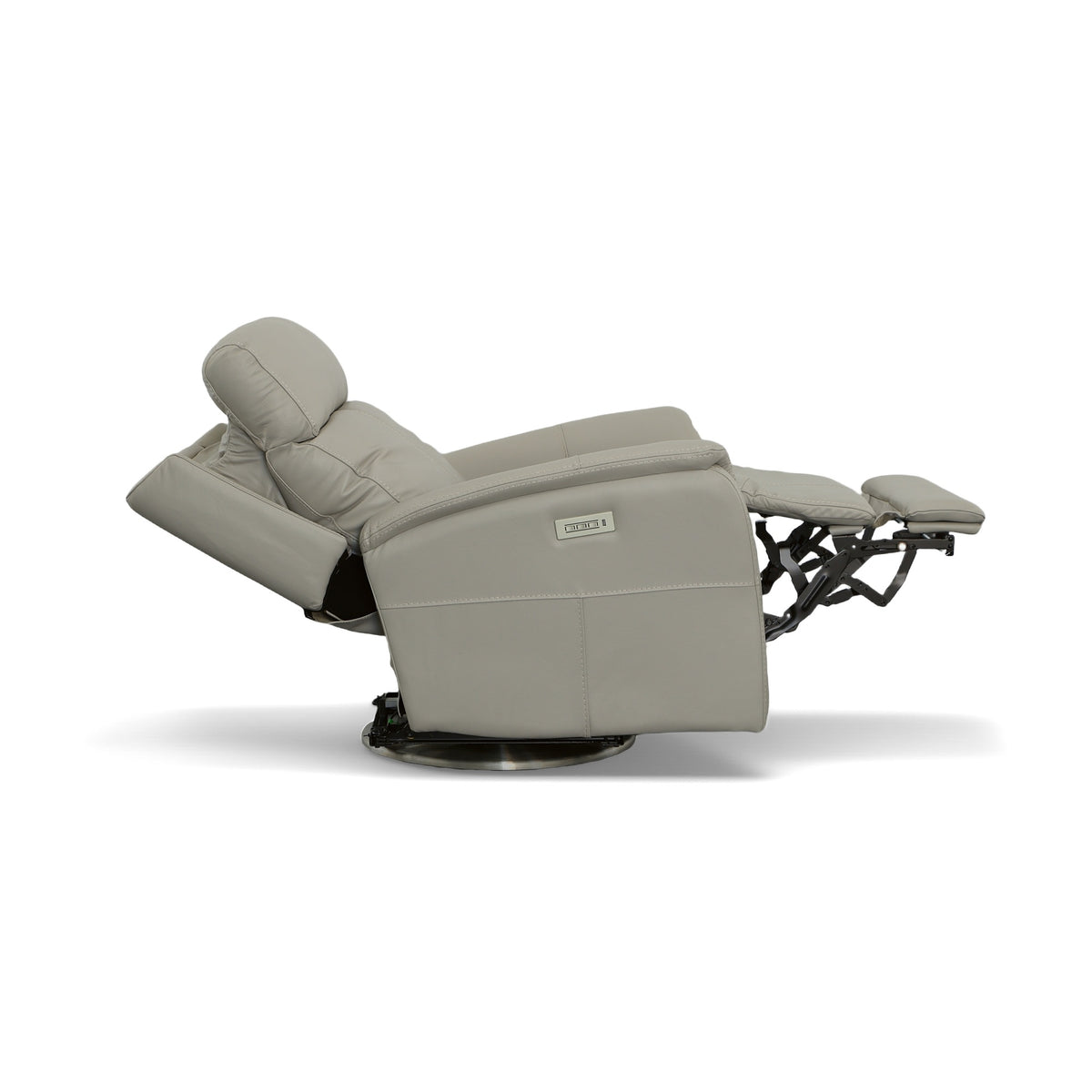 View Leather Power Swivel Recliner with Power Headrest