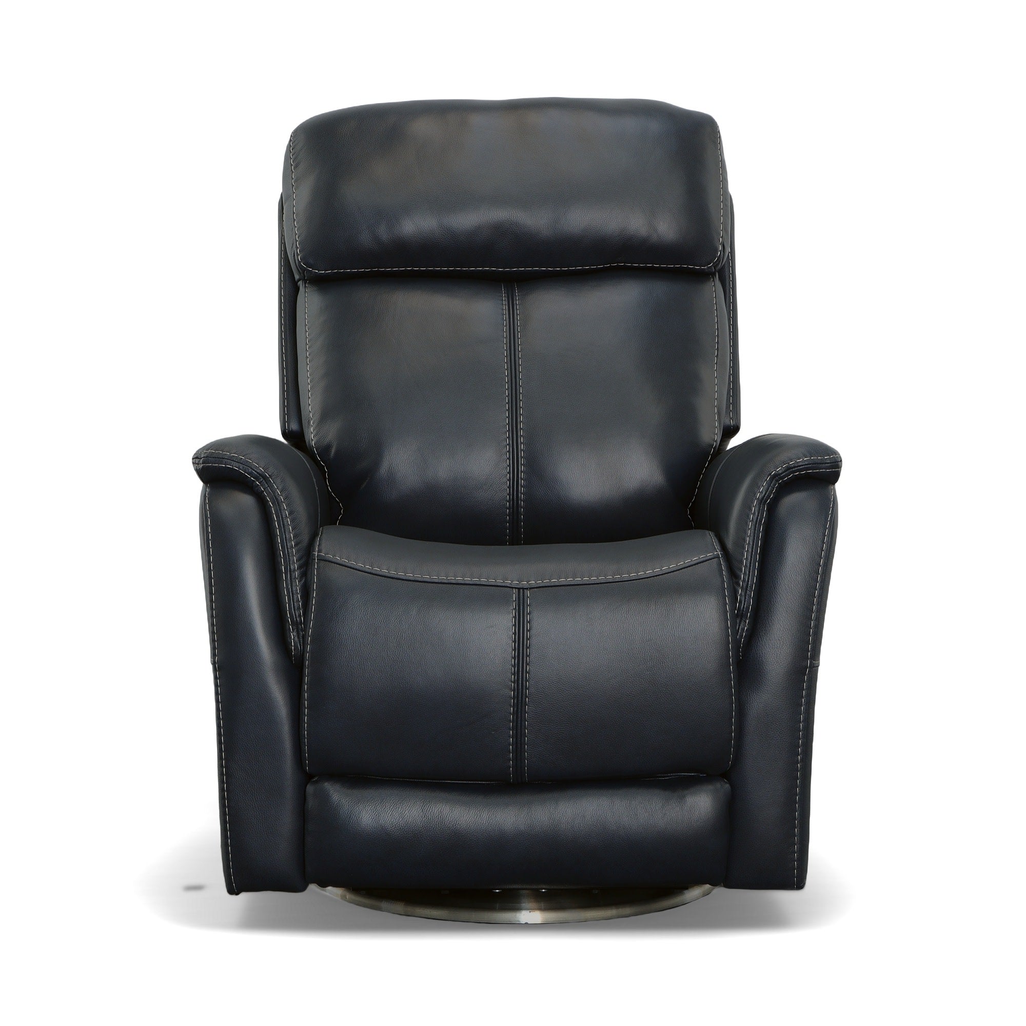 View Leather Power Swivel Recliner with Power Headrest