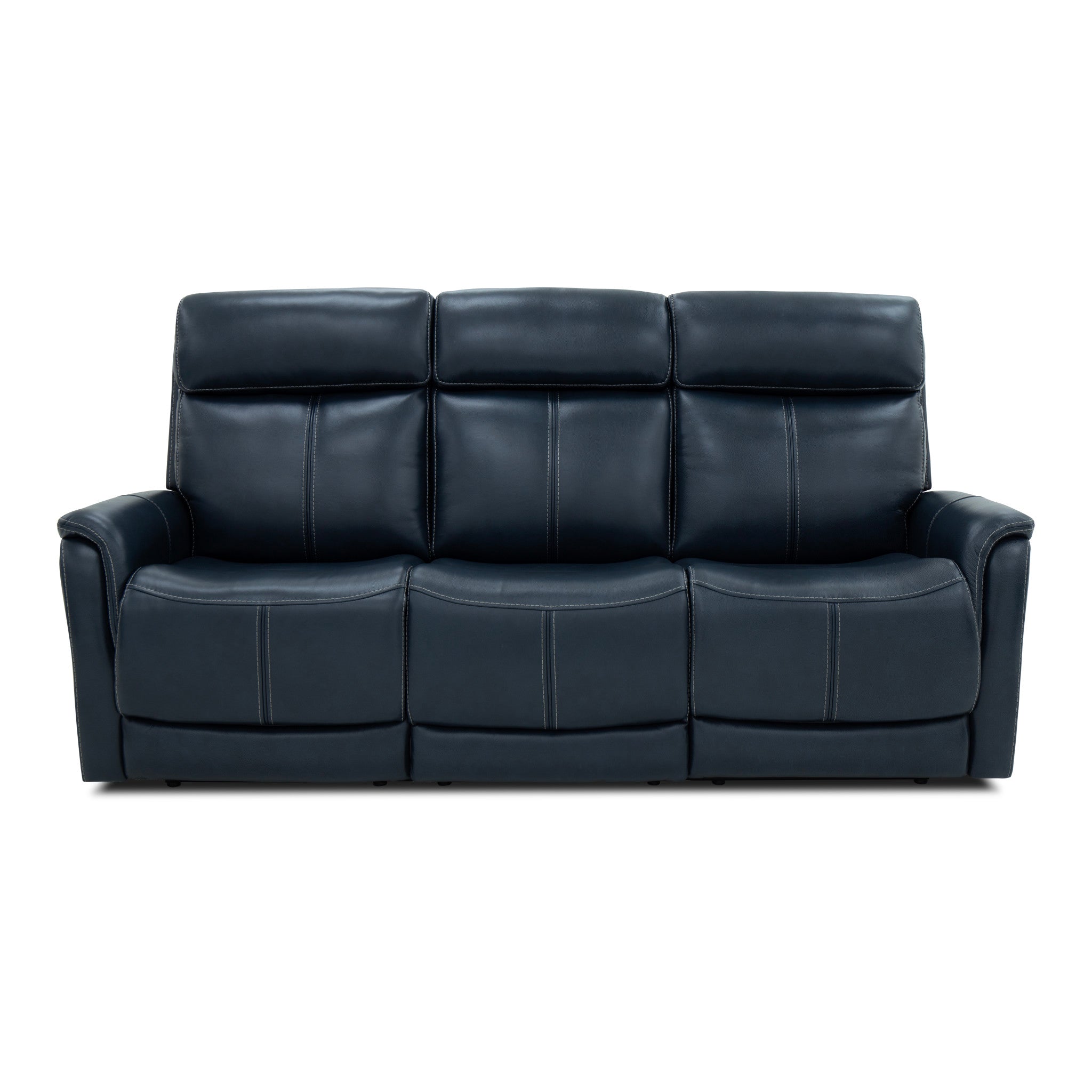 View Leather Power Reclining Sofa with Console, Power Headests & Lumbar - Living Room Furniture