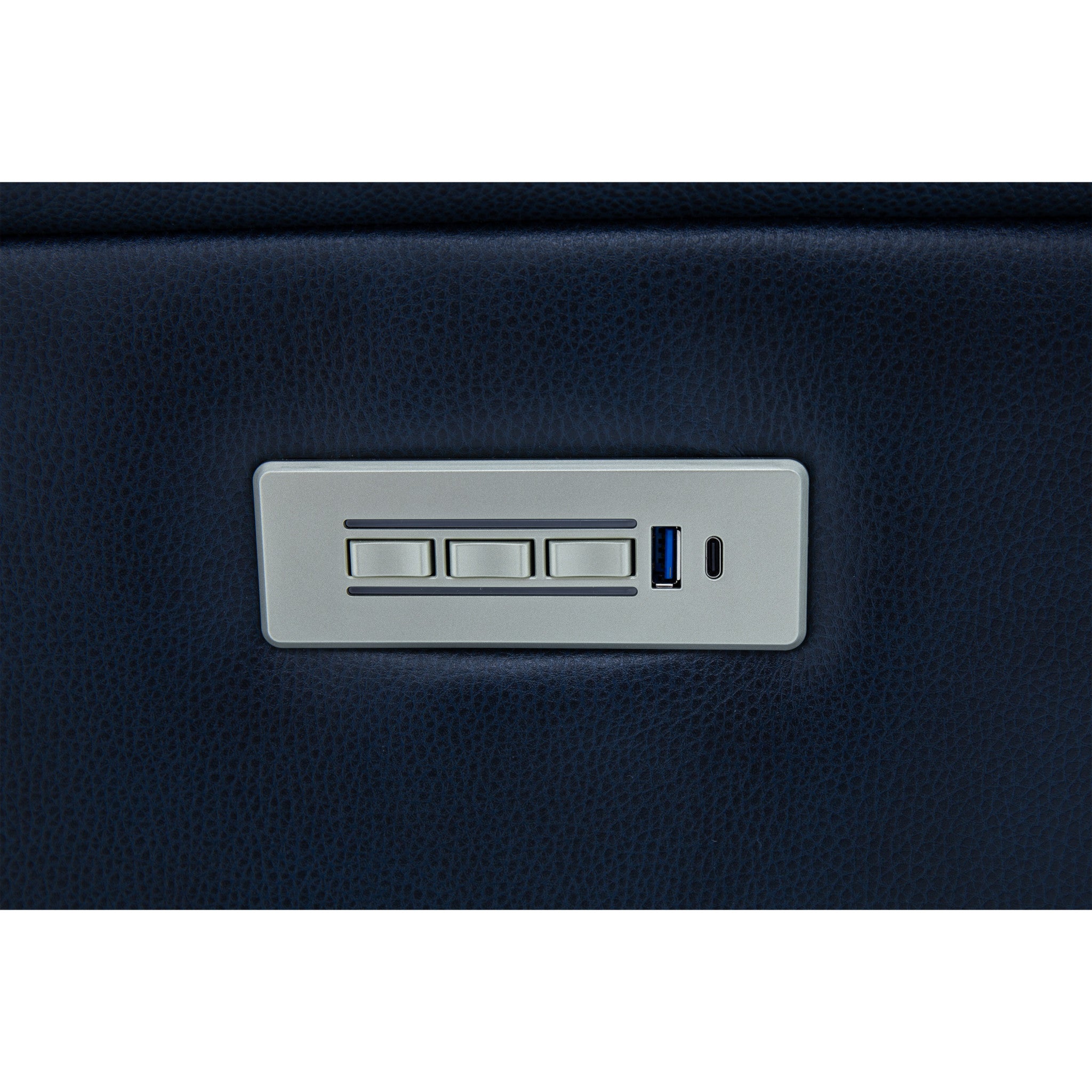 View Leather Power Reclining Loveseat with Console, Power Headrests & Lumbar - Living Room Furniture