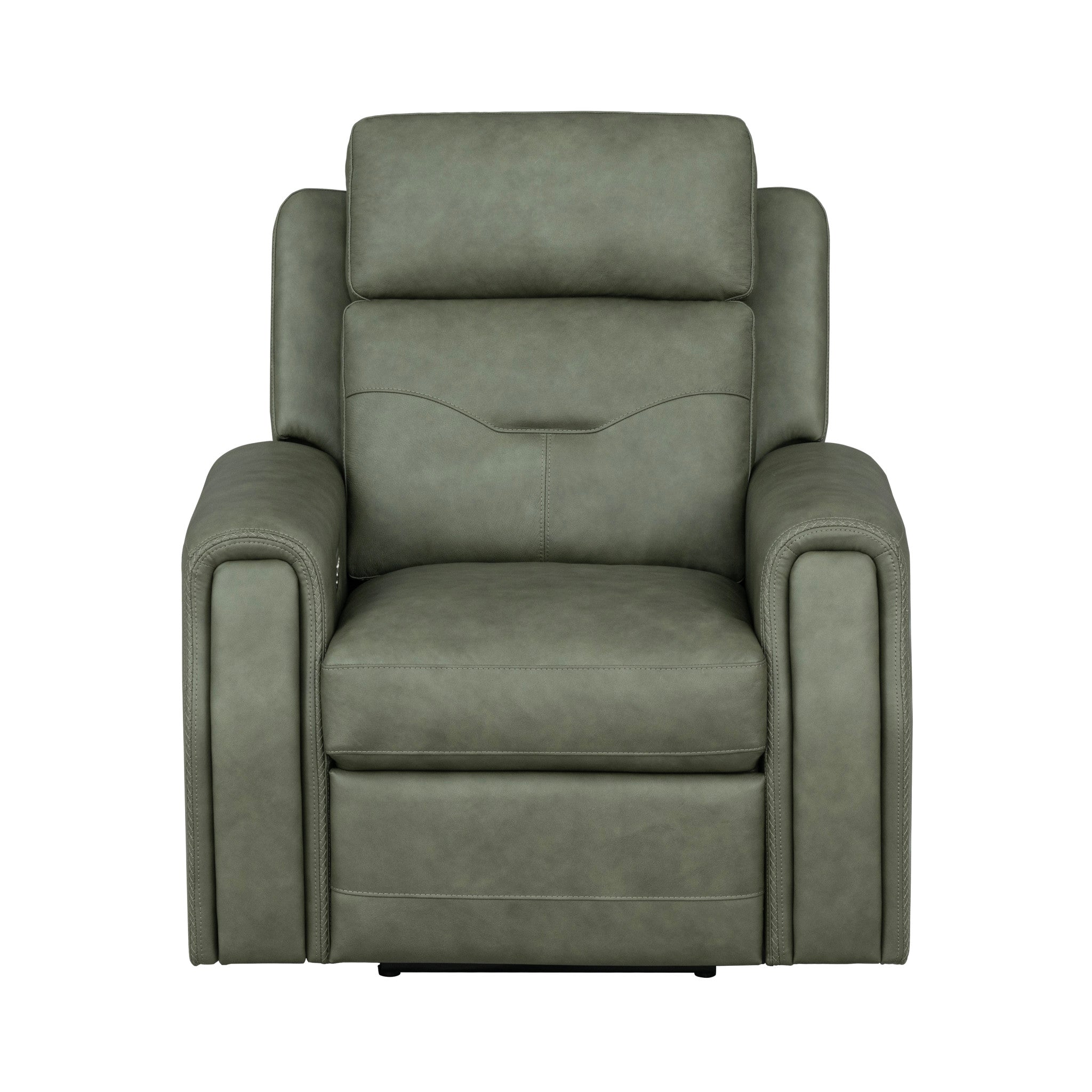 Felix Leather Power Recliner with Power Headrest, Lumbar, Heat & Massage