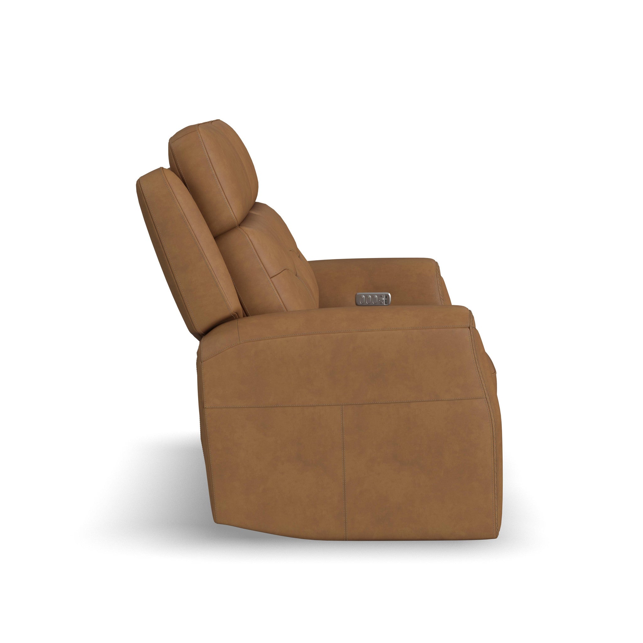 Felix Leather Power Reclining Loveseat with Power Headrest, Lumbar, Heat & Massage