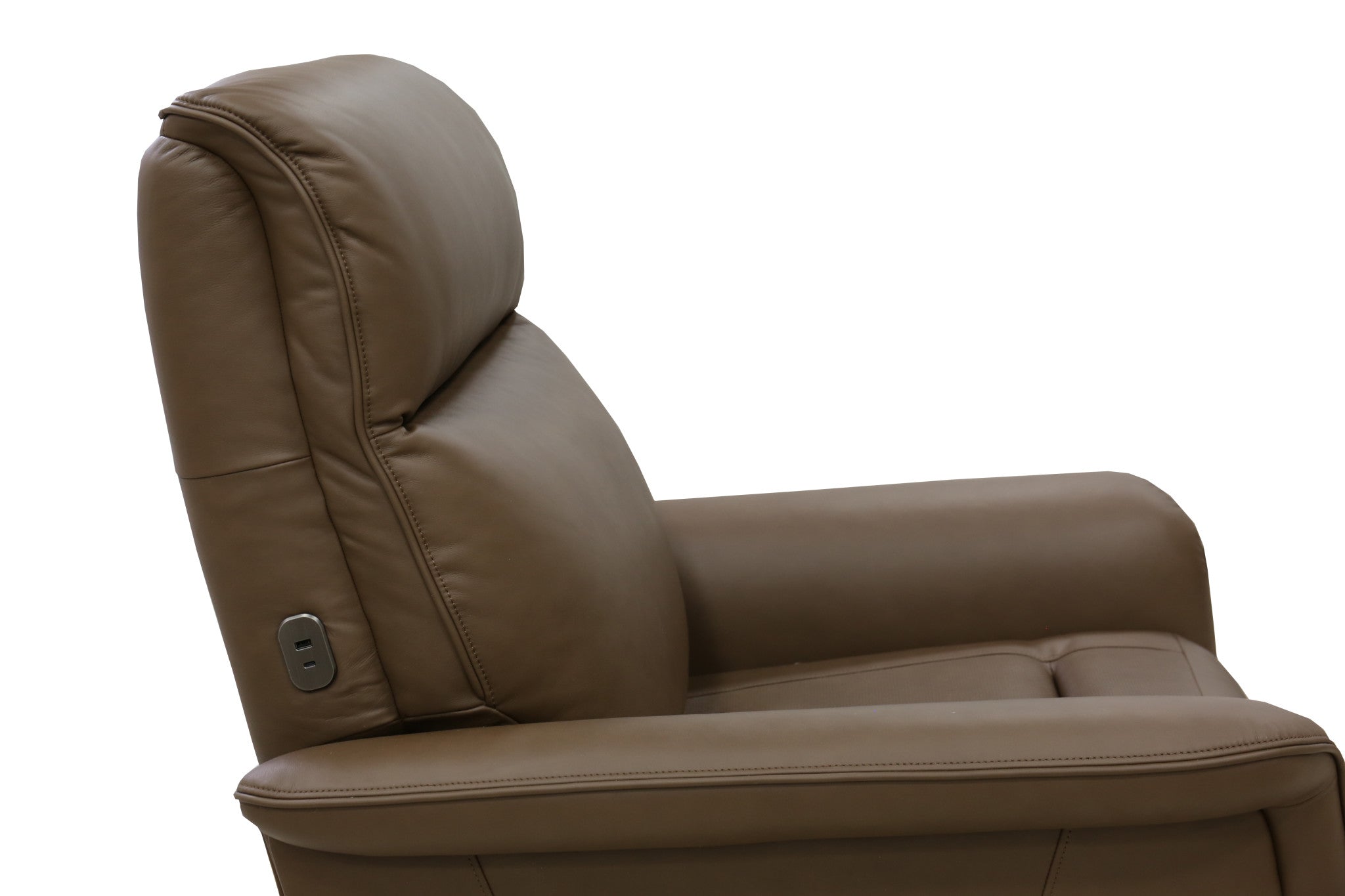 Haven Riverstone Leather Power Swivel Recliner with Power Headrest, Lumbar, Heat, Massage & Ventilation