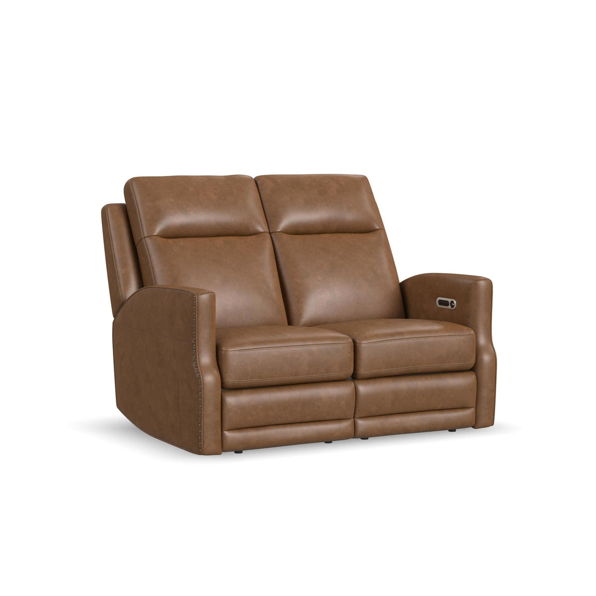 Maxwell Leather Power Reclining Loveseat with Power Headrests and Lumbar