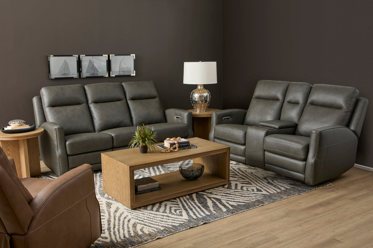 Maxwell Leather Power Reclining Sofa with Power Headrests and Lumbar