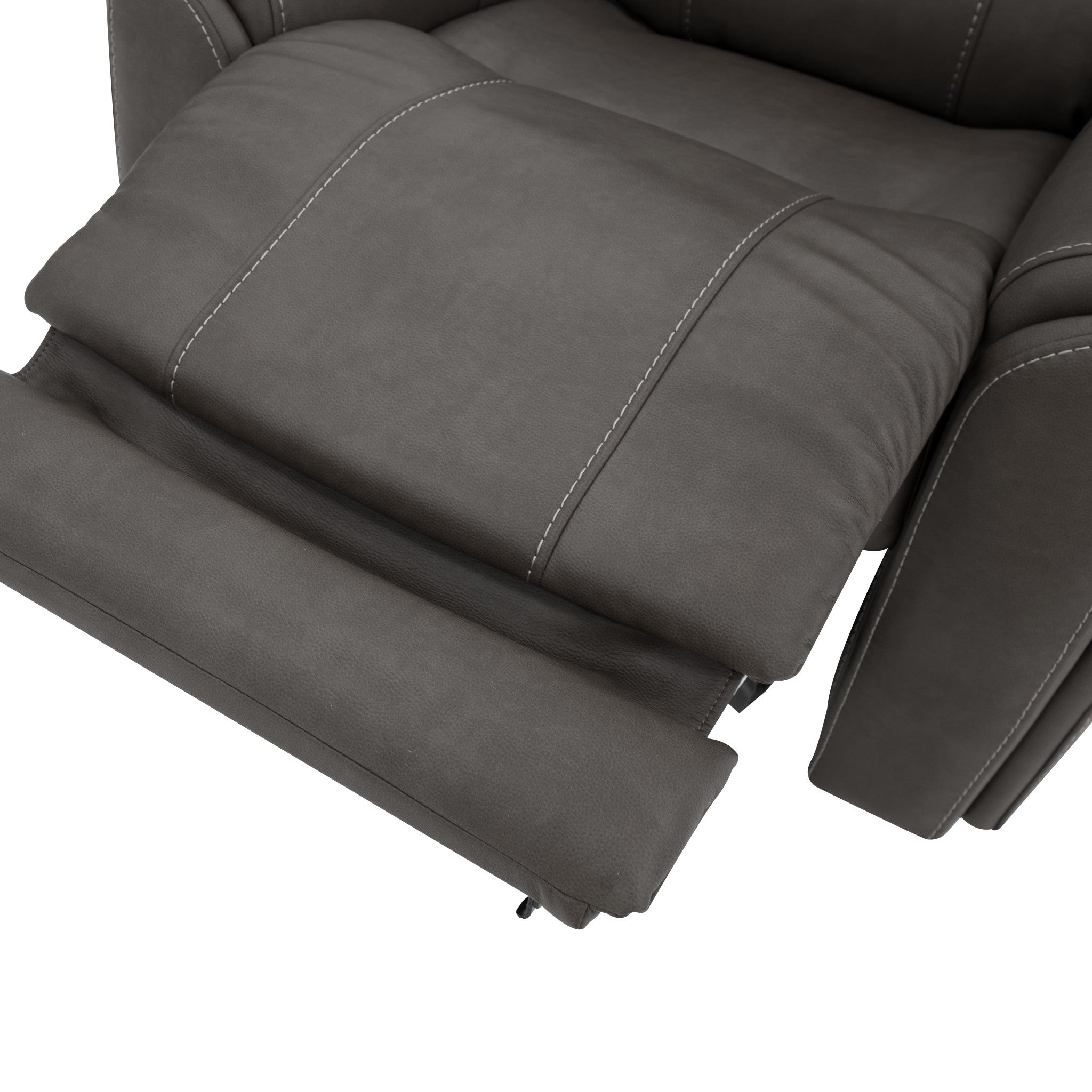 Carter Smoke Fabric Power Rocking Recliner with Power Headrest, Lumbar, Heat & Massage