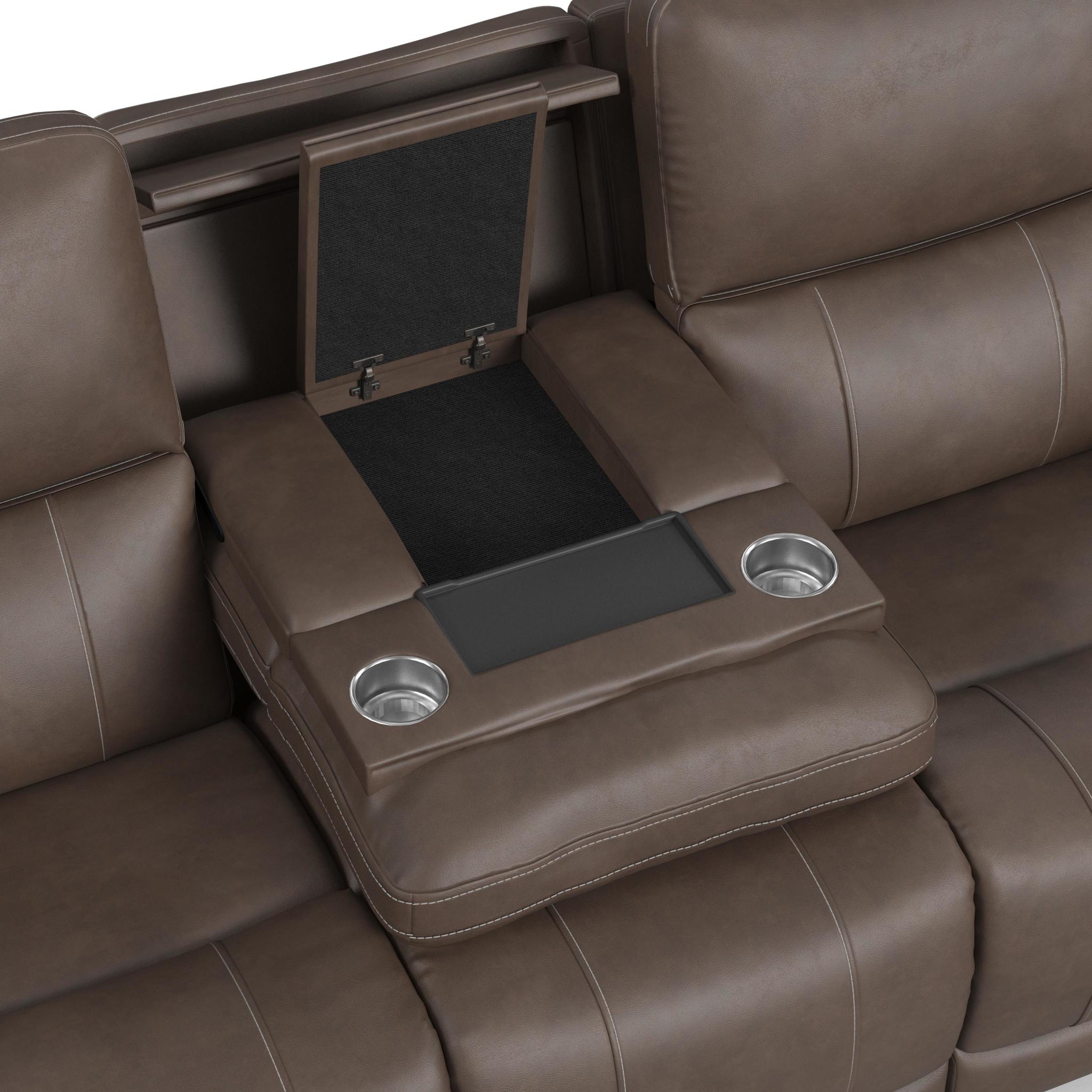 Carter Fabric Power Reclining Sofa with Console & Power Headrests & Lumbar
