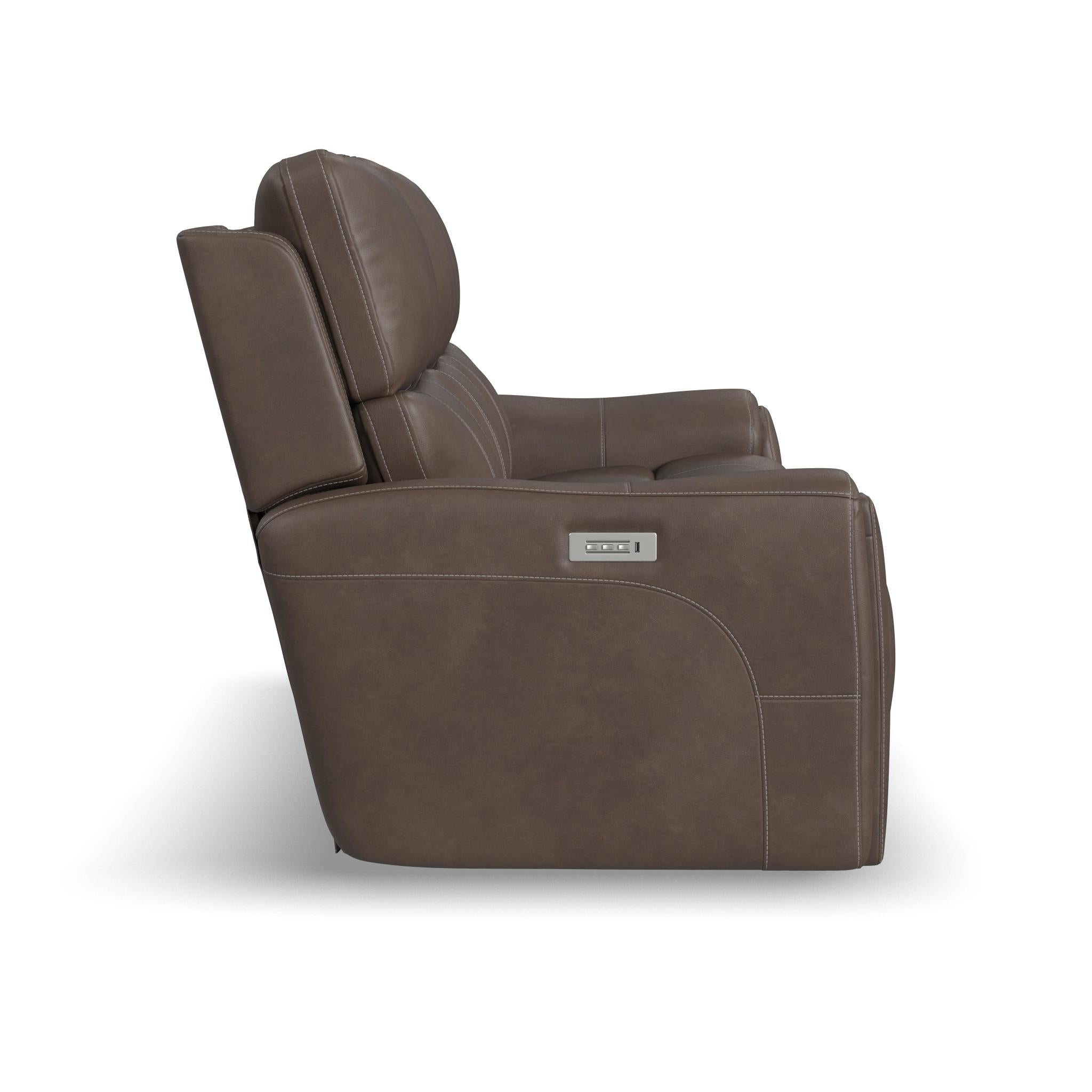 Carter Fabric Power Reclining Sofa with Console & Power Headrests & Lumbar