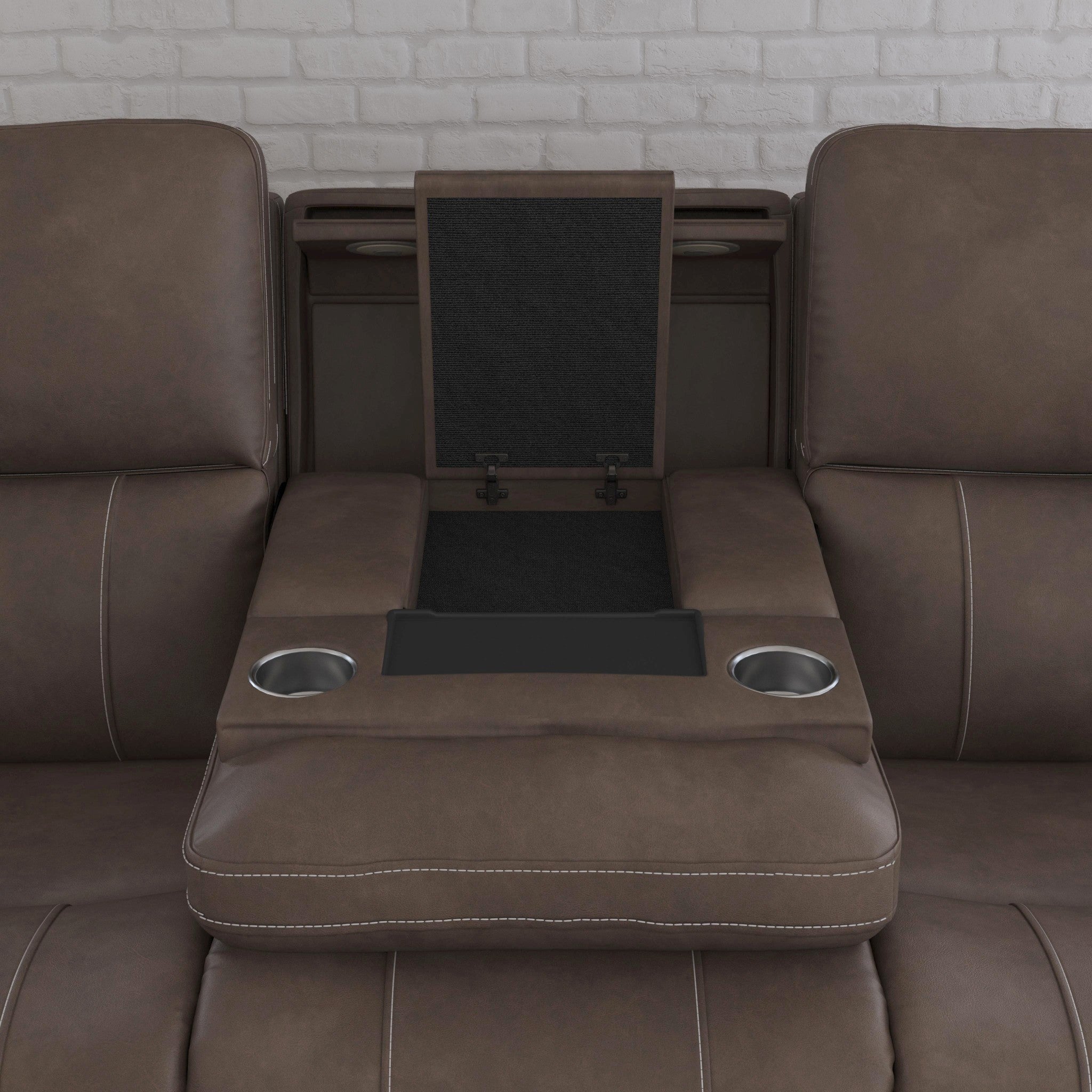 Carter Fabric Power Reclining Sofa with Console & Power Headrests & Lumbar