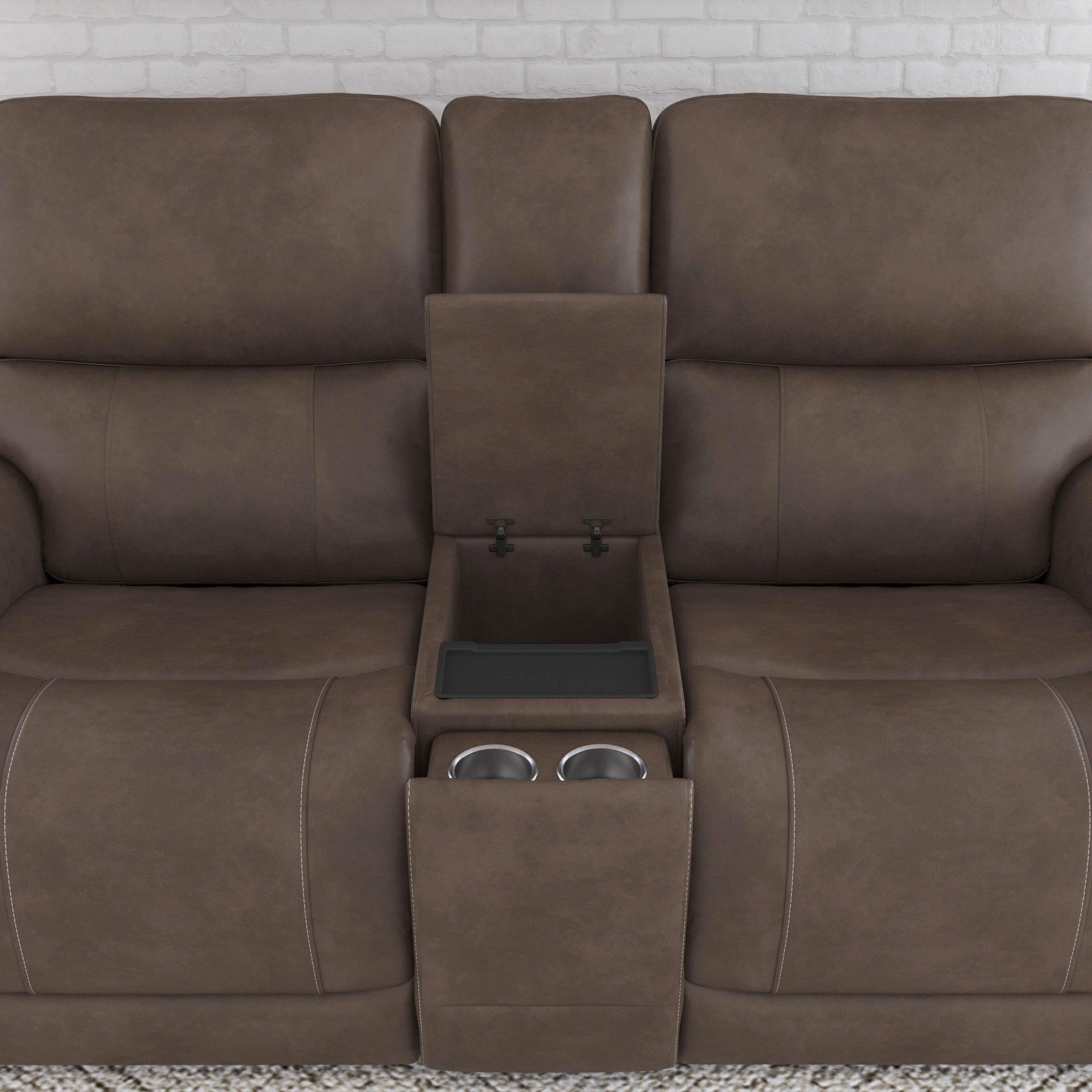Carter Fabric Power Reclining Loveseat with Console & Power Headrests & Lumbar