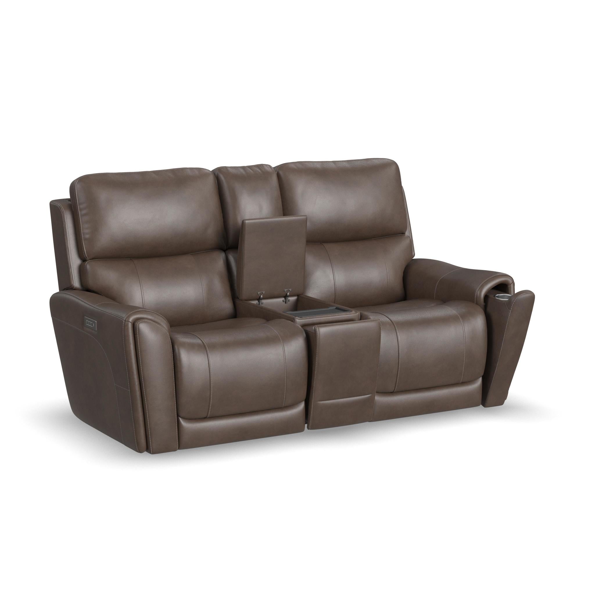 Carter Fabric Power Reclining Loveseat with Console & Power Headrests & Lumbar