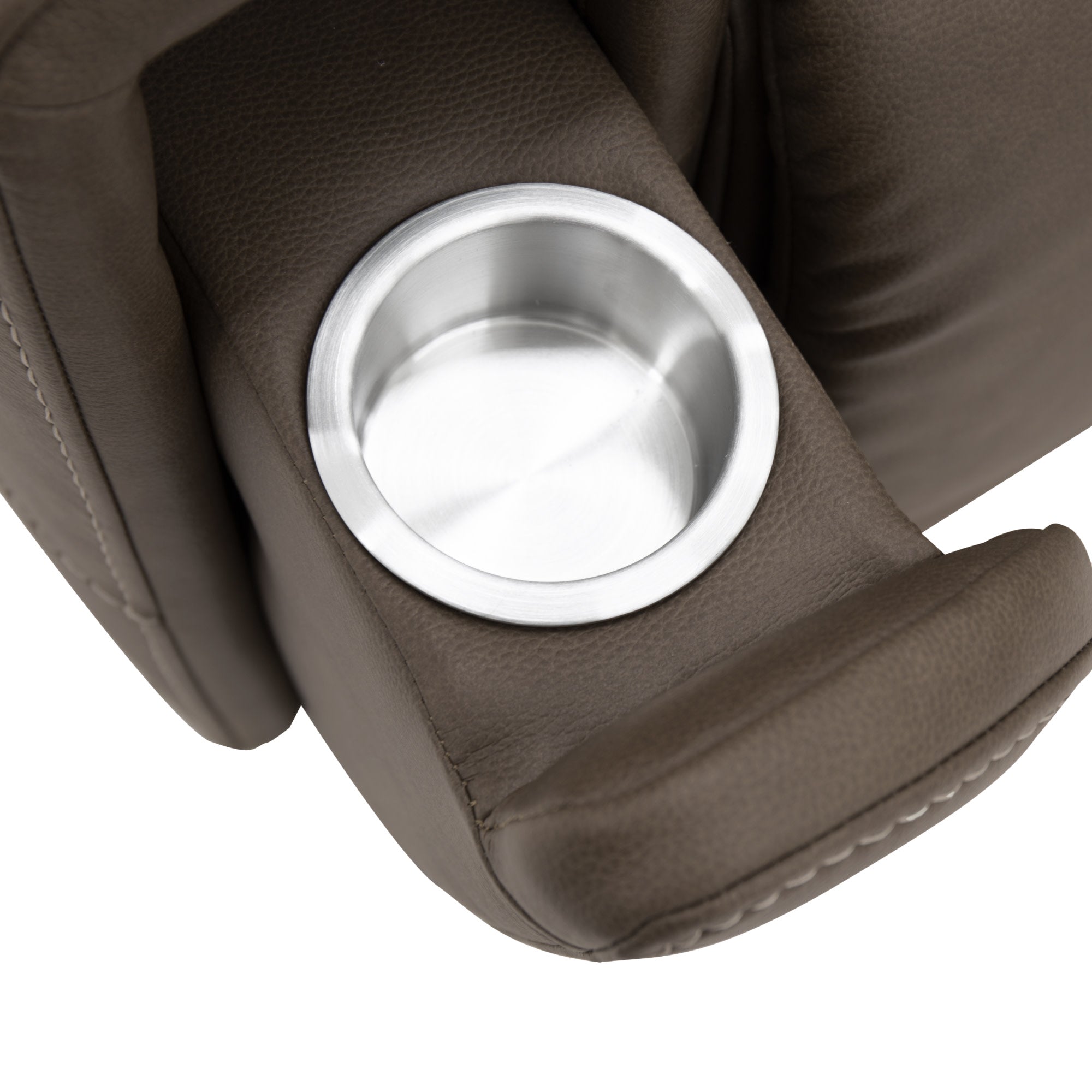 Carter Cappuccino Fabric Power Reclining Sectional with Power Headrests & Lumbar