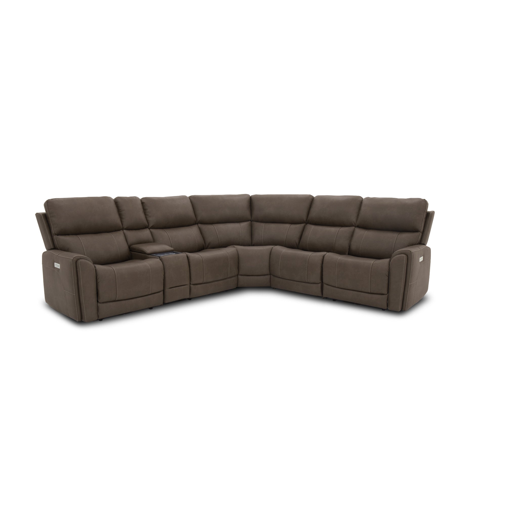 Carter Cappuccino Fabric Power Reclining Sectional with Power