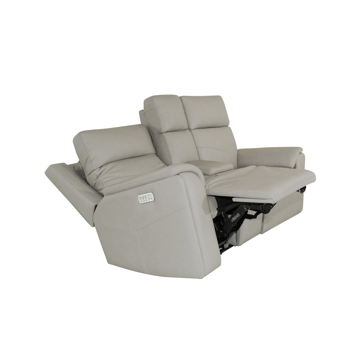 Vernon Fabric Power Reclining Loveseat with Console, Power Headrests, Lumbar, Heat & Massage