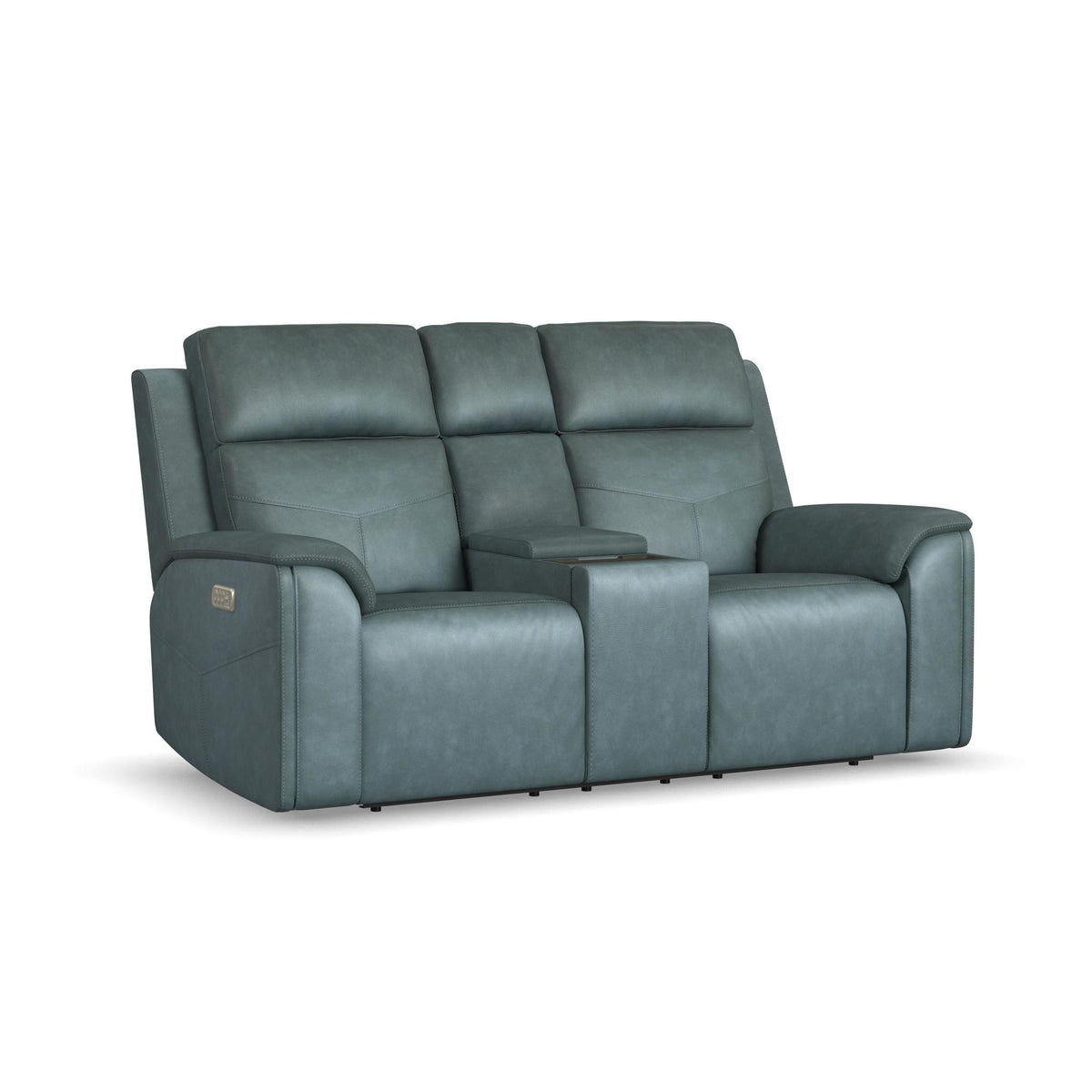 Vernon Fabric Power Reclining Loveseat with Console, Power Headrests, Lumbar, Heat & Massage