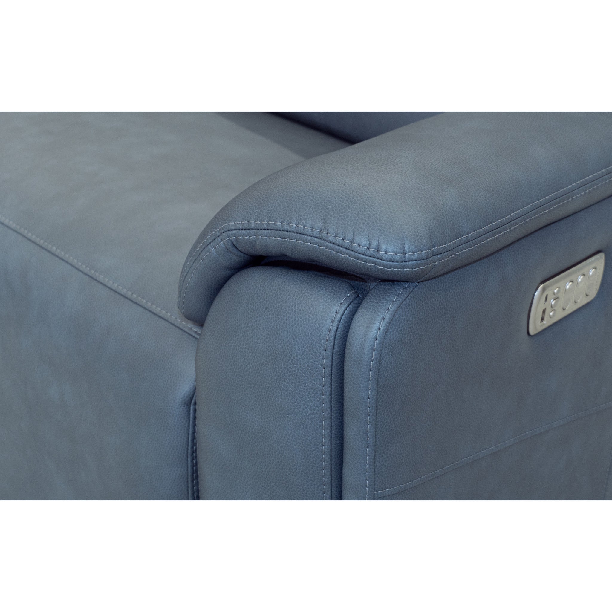 Vernon Fabric Power Reclining Sectional with Power Headrest, Lumbar, Heat, & Massage